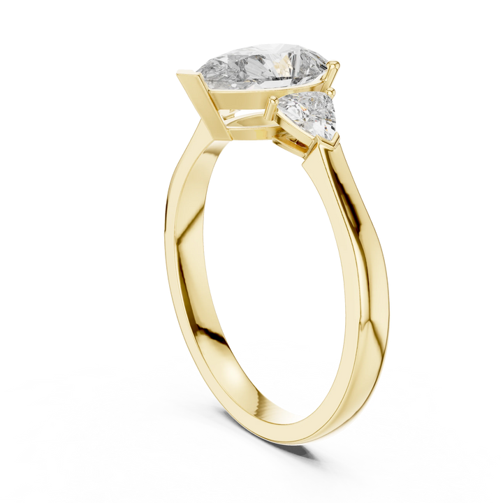 Pear Three Stone Diamond Engagement Ring