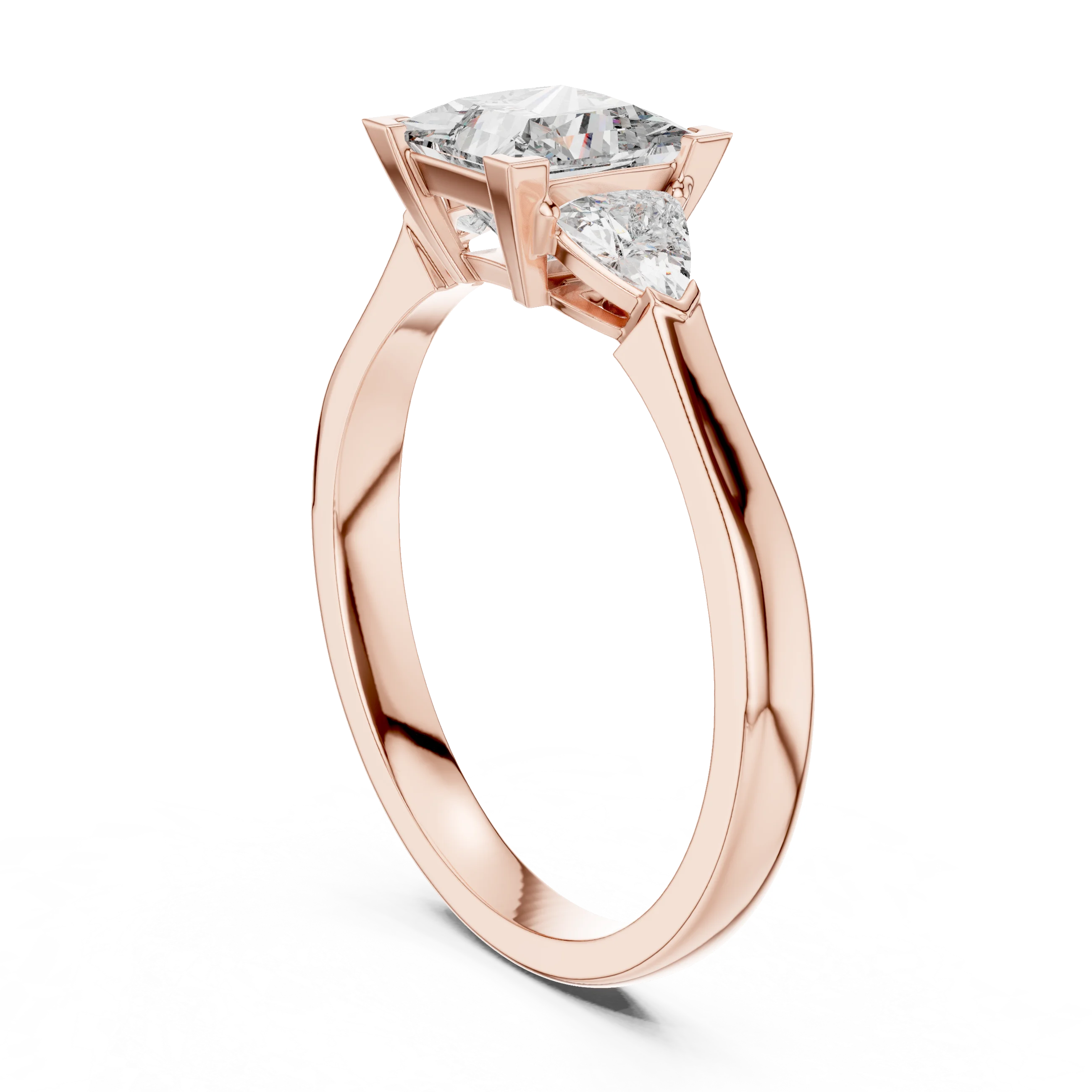 Princess Three Stone Diamond Engagement Ring