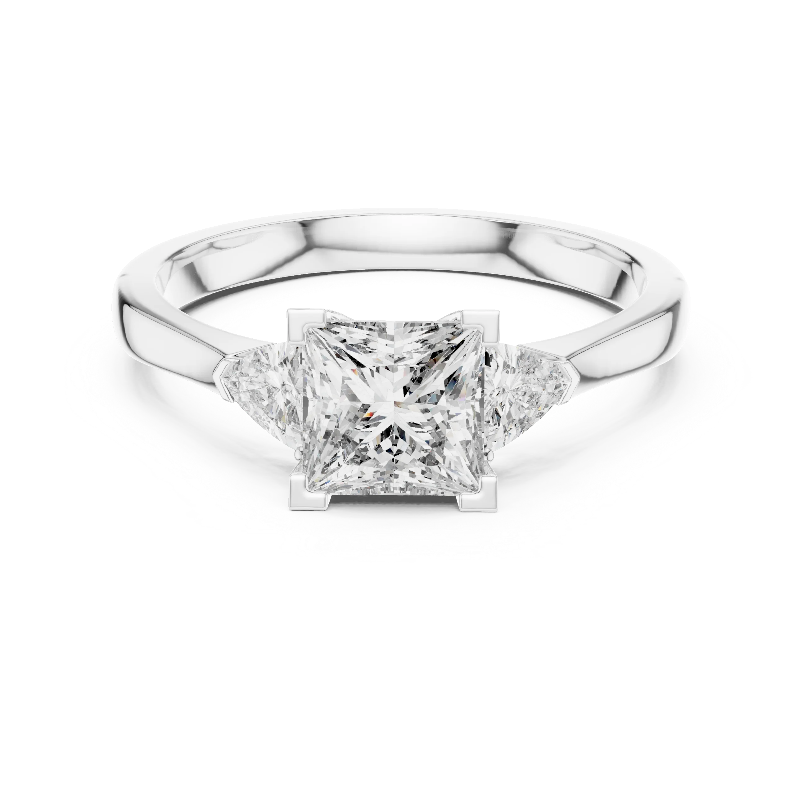 Princess Three Stone Diamond Engagement Ring