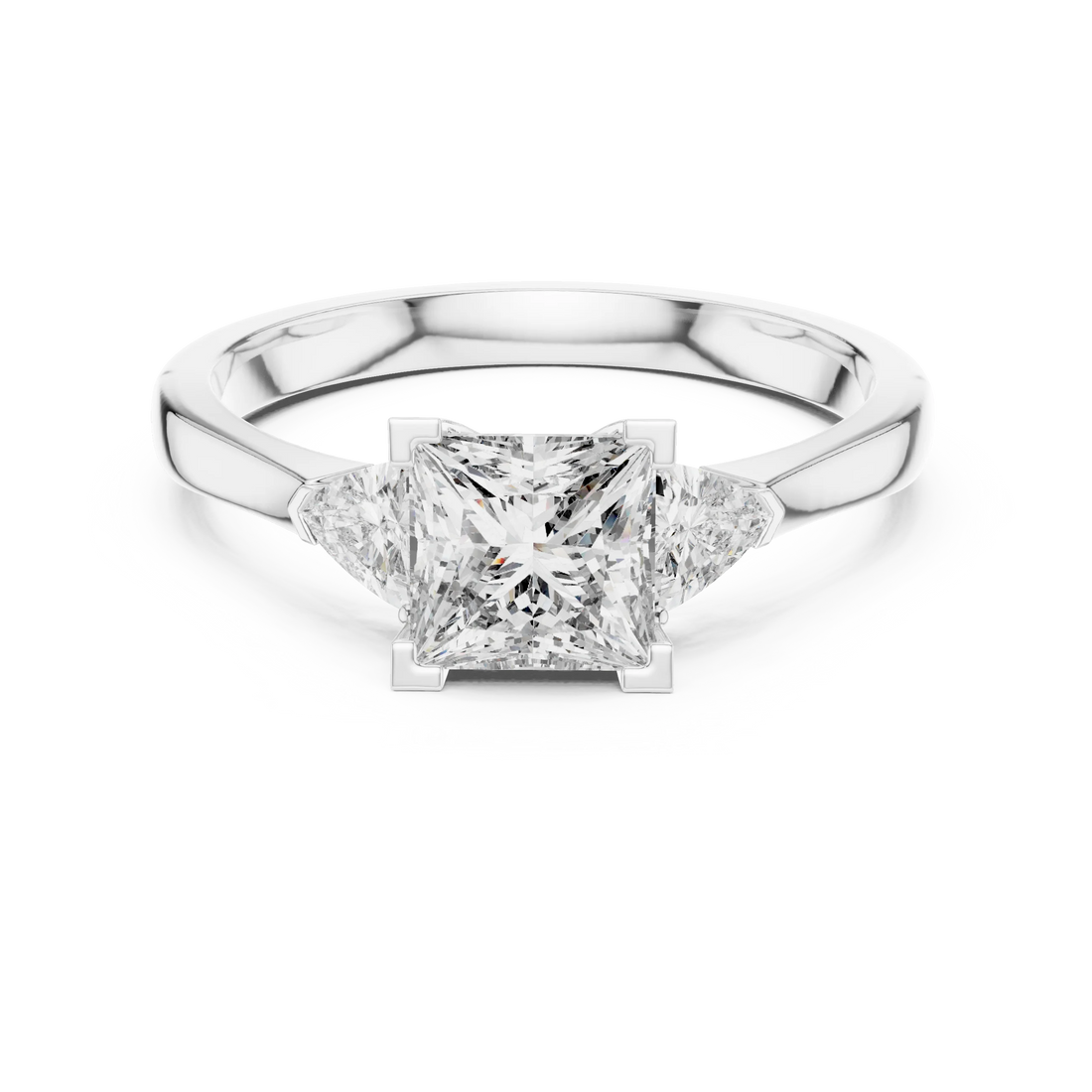 Princess Three Stone Diamond Engagement Ring