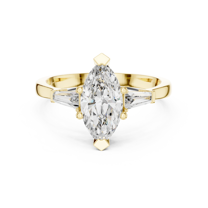 Marquise Diamond Three Stone Engagement Ring