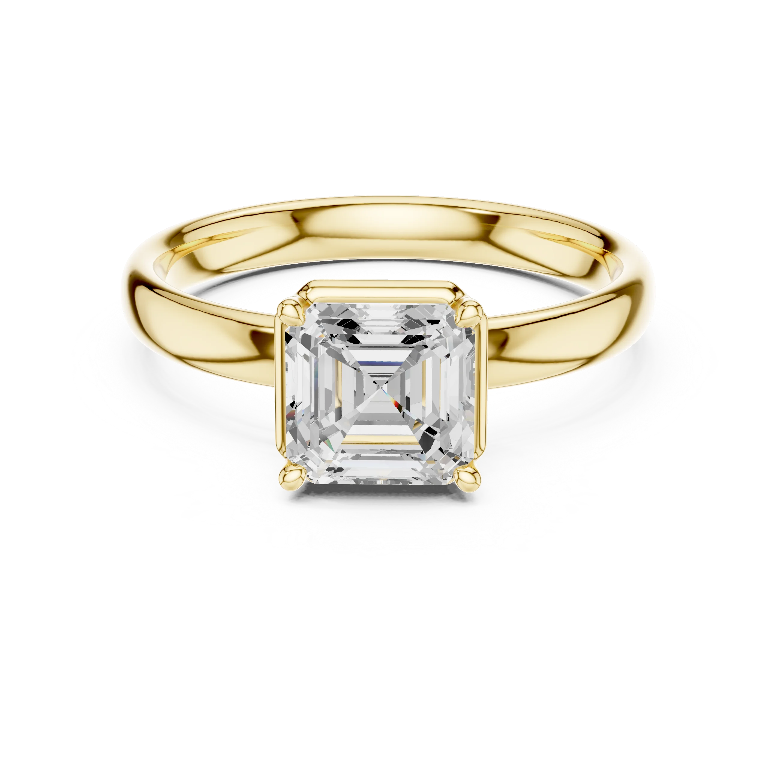 Asscher Diamond Solitaire Engagement Ring