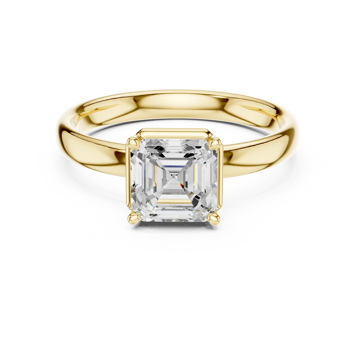 Asscher Diamond Solitaire Engagement Ring