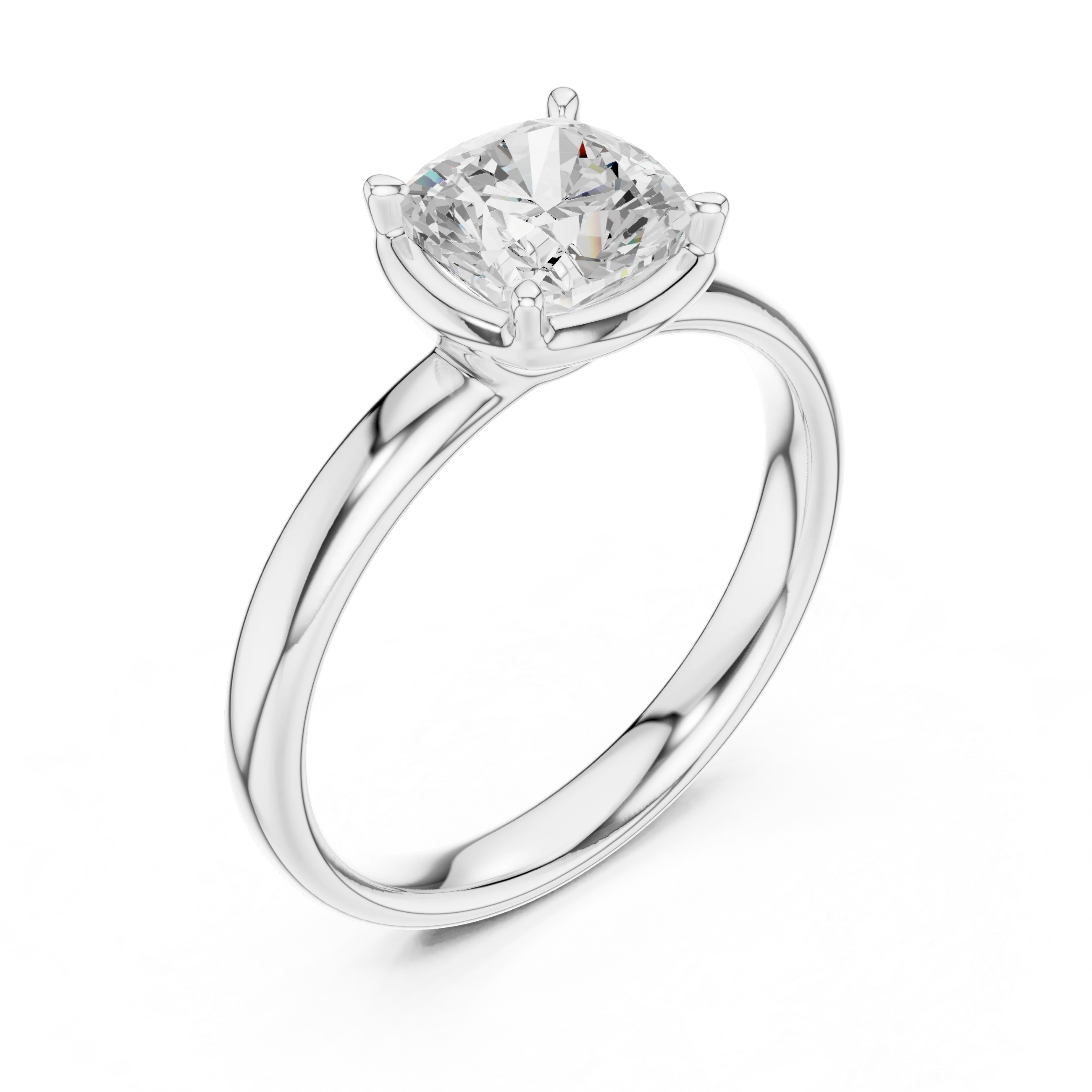 Cushion Diamond Solitaire Engagement Ring