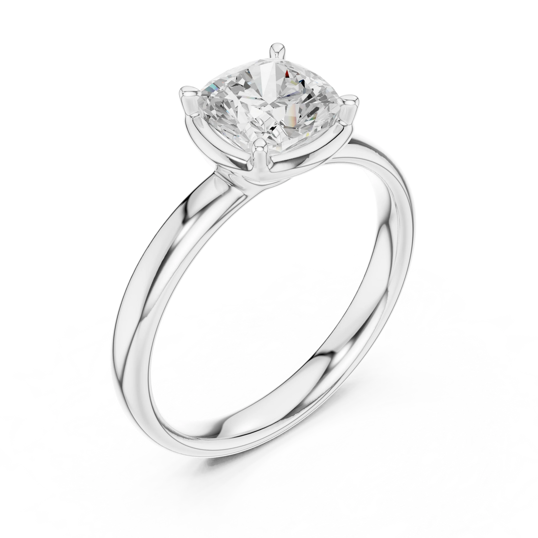 Cushion Diamond Solitaire Engagement Ring