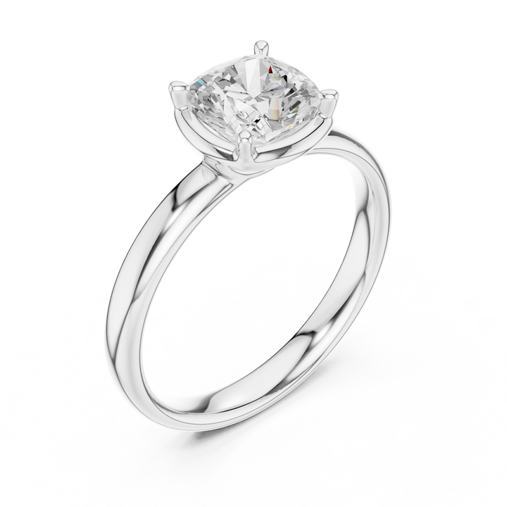 Cushion Diamond Solitaire Engagement Ring