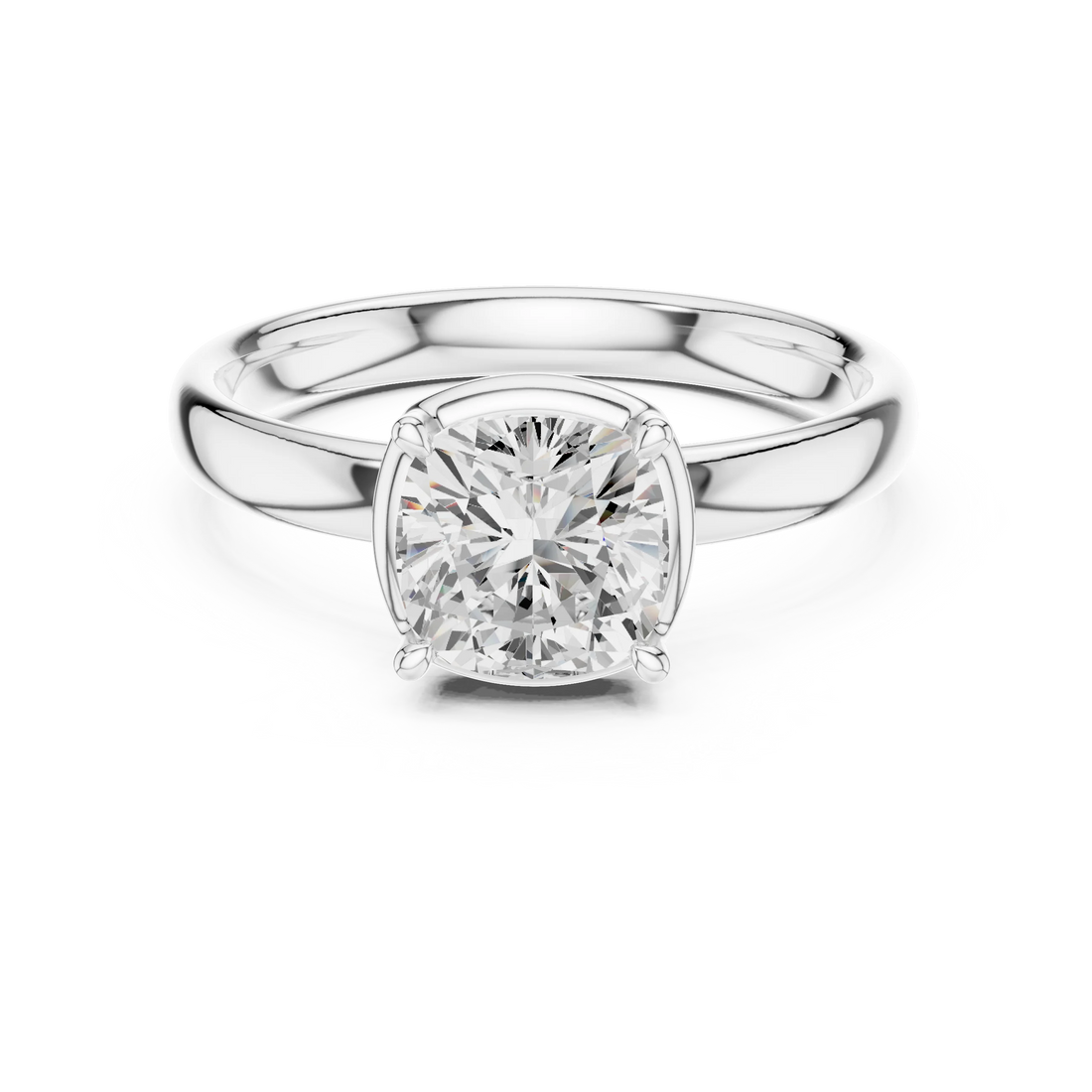 Cushion Diamond Solitaire Engagement Ring