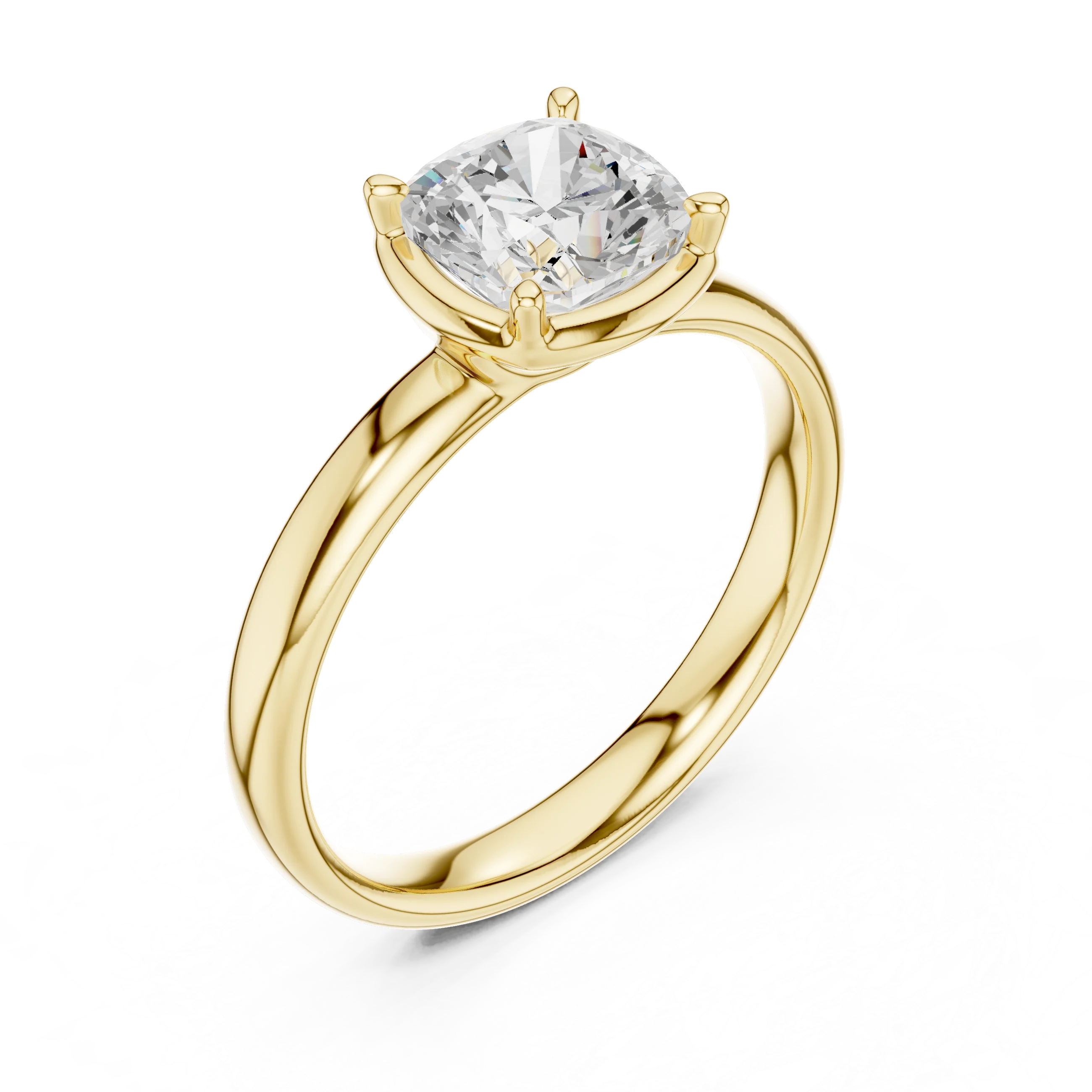 Cushion Diamond Solitaire Engagement Ring