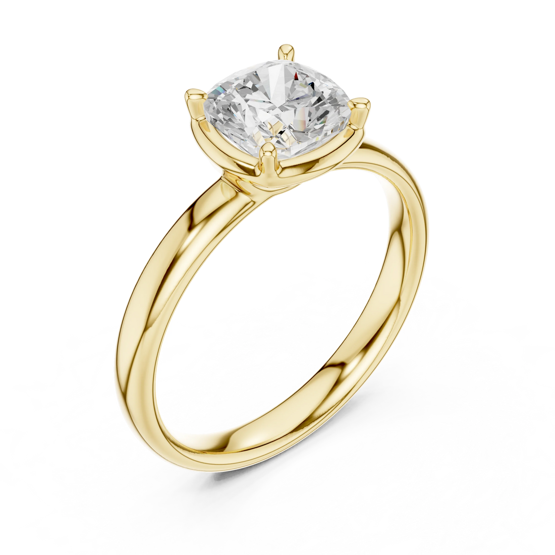 Cushion Diamond Solitaire Engagement Ring
