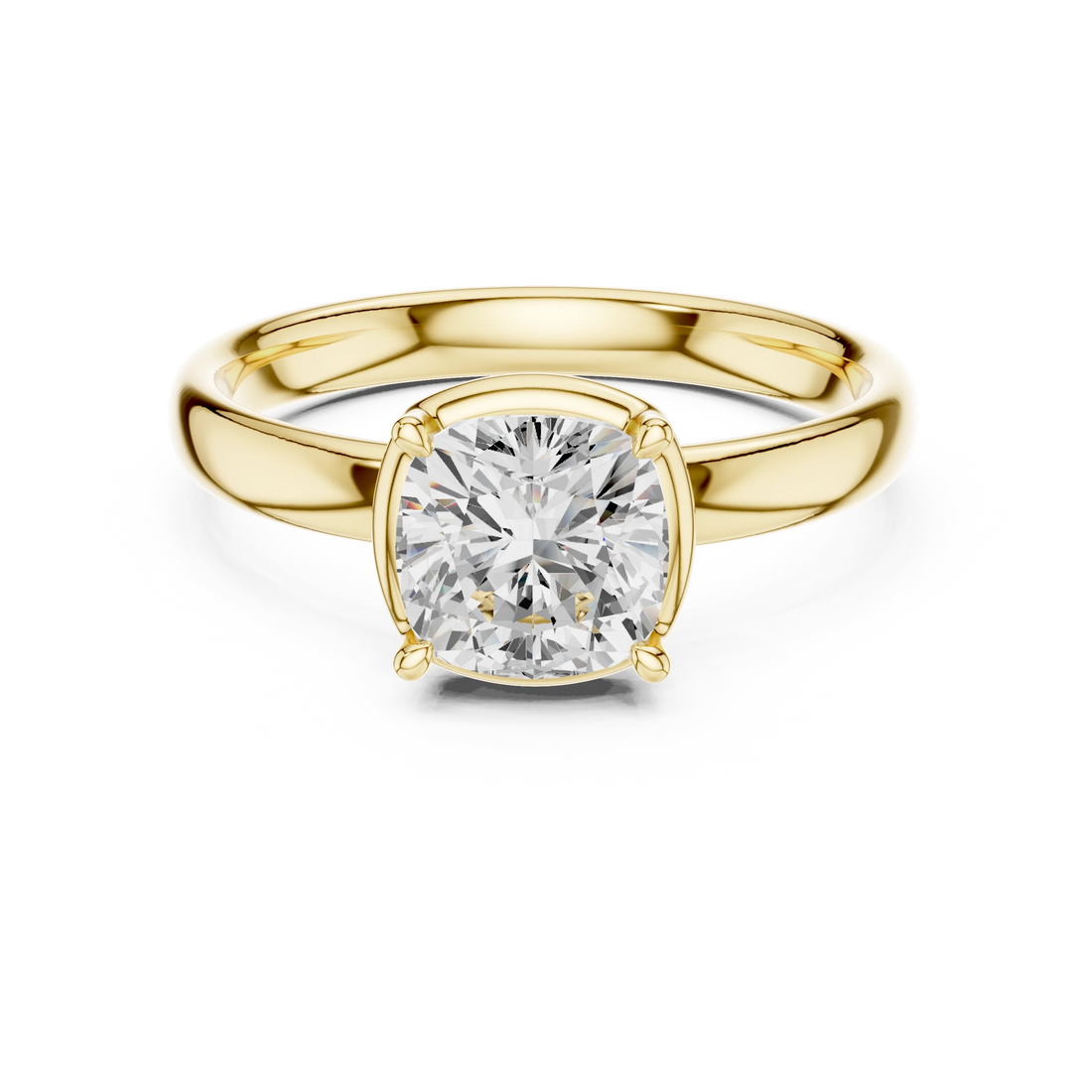 Cushion Diamond Solitaire Engagement Ring