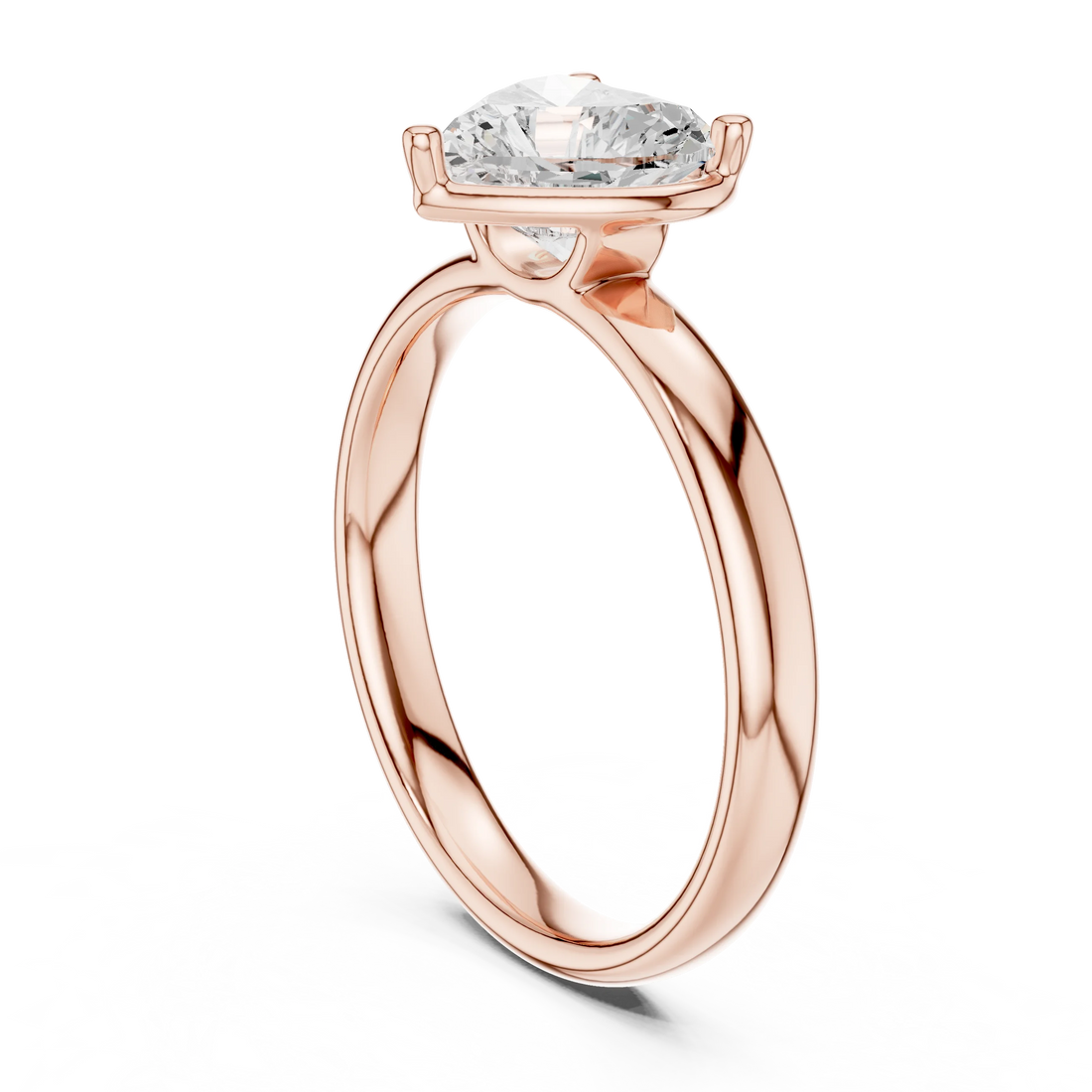 Heart Diamond Solitaire Engagement Ring