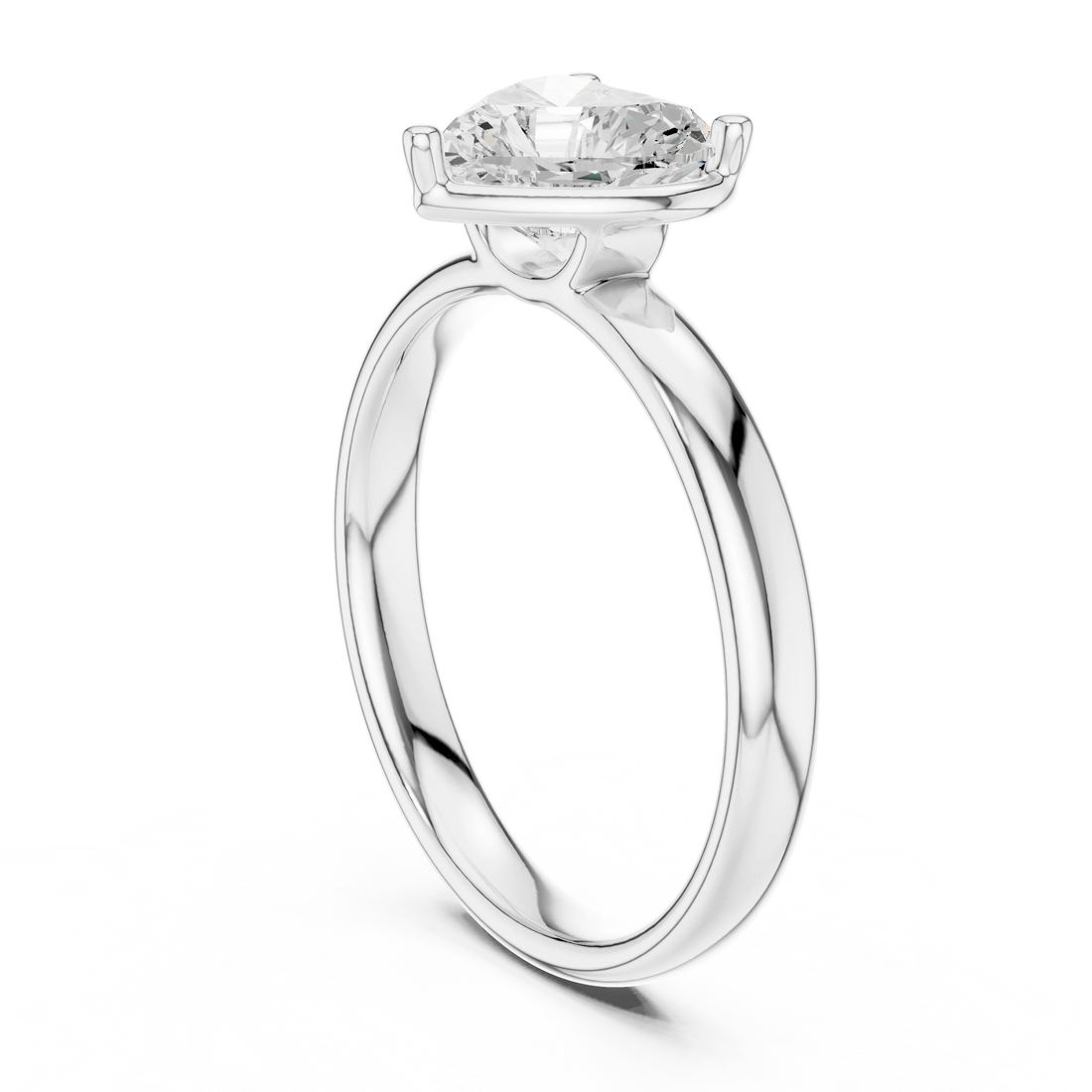 Heart Diamond Solitaire Engagement Ring
