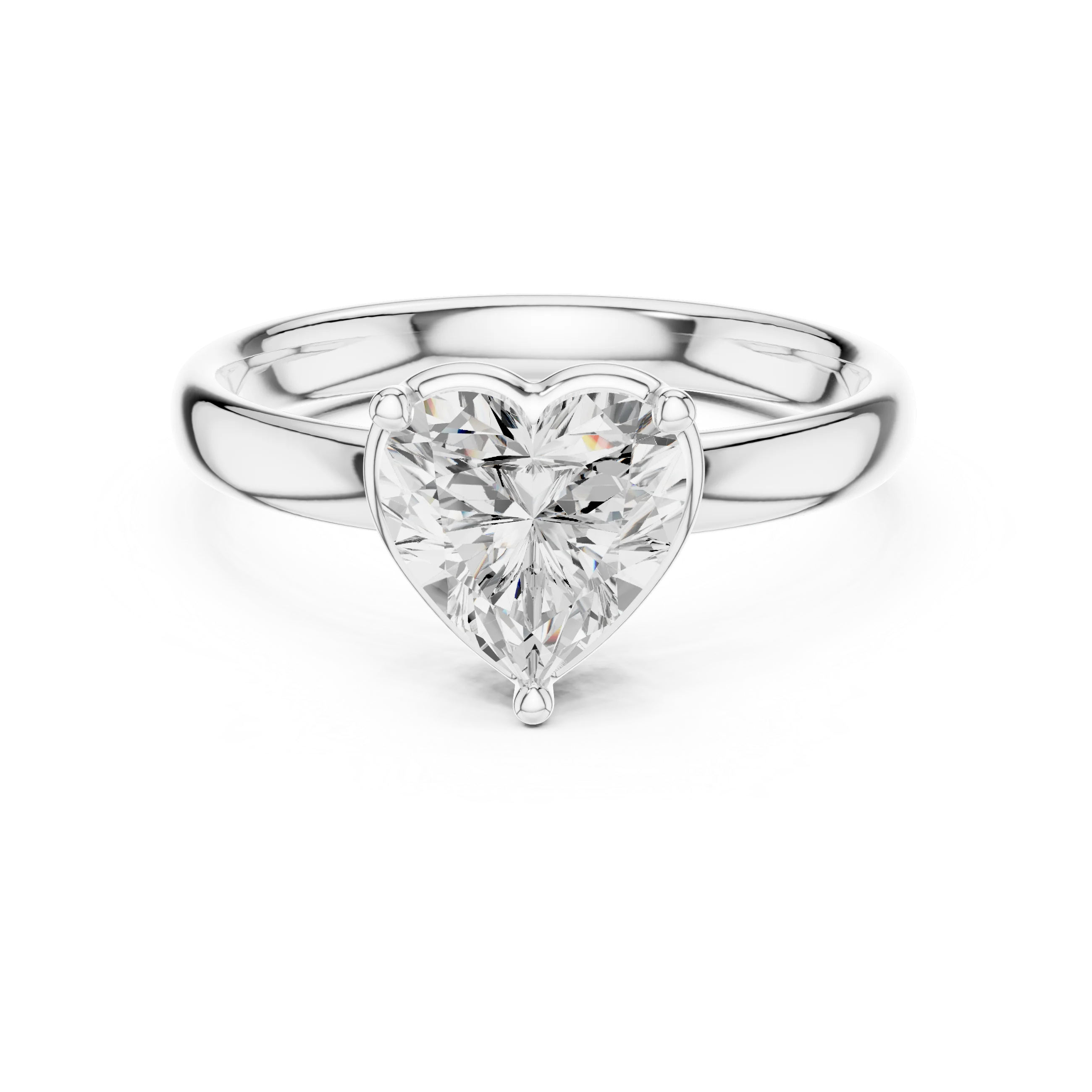Heart Diamond Solitaire Engagement Ring