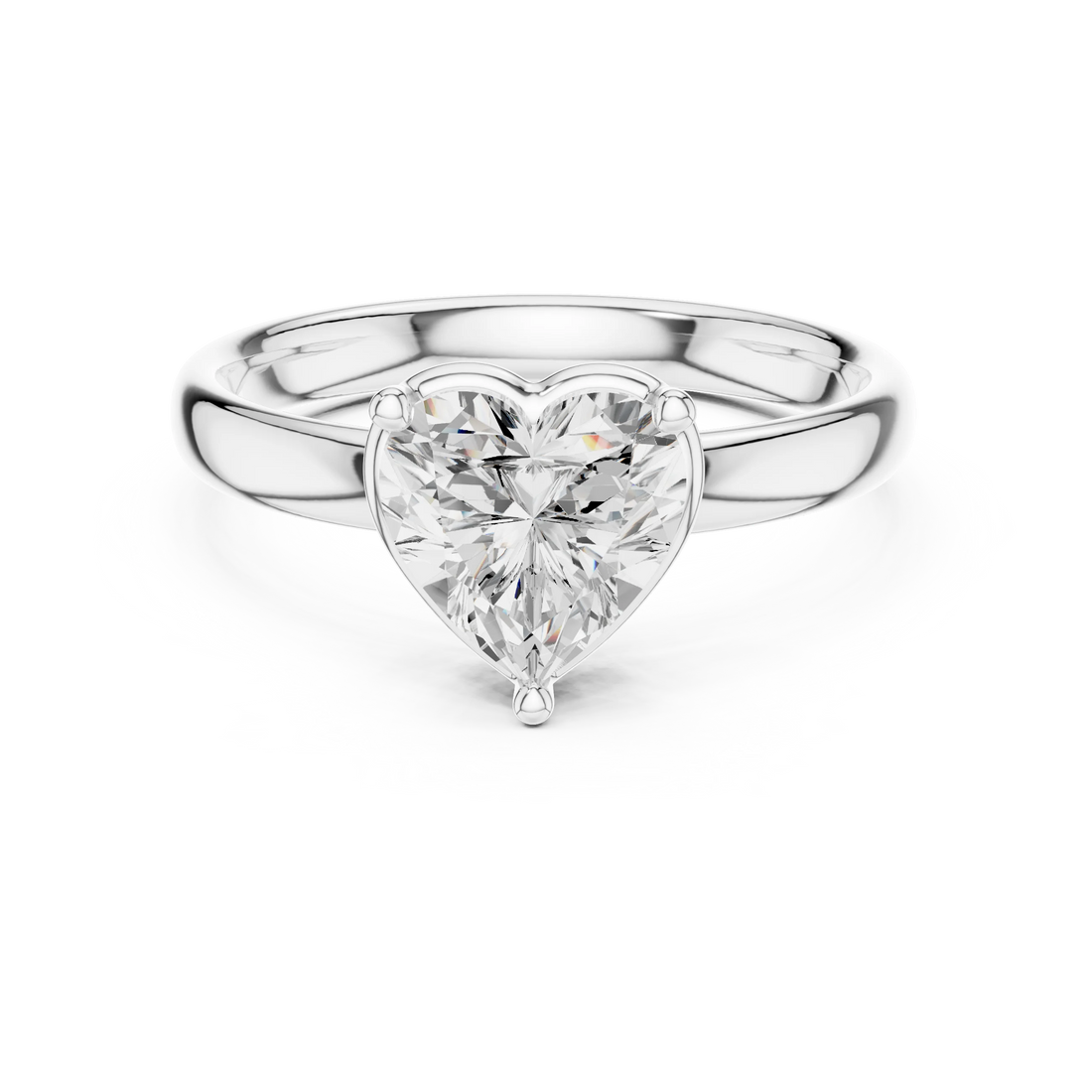 Heart Diamond Solitaire Engagement Ring