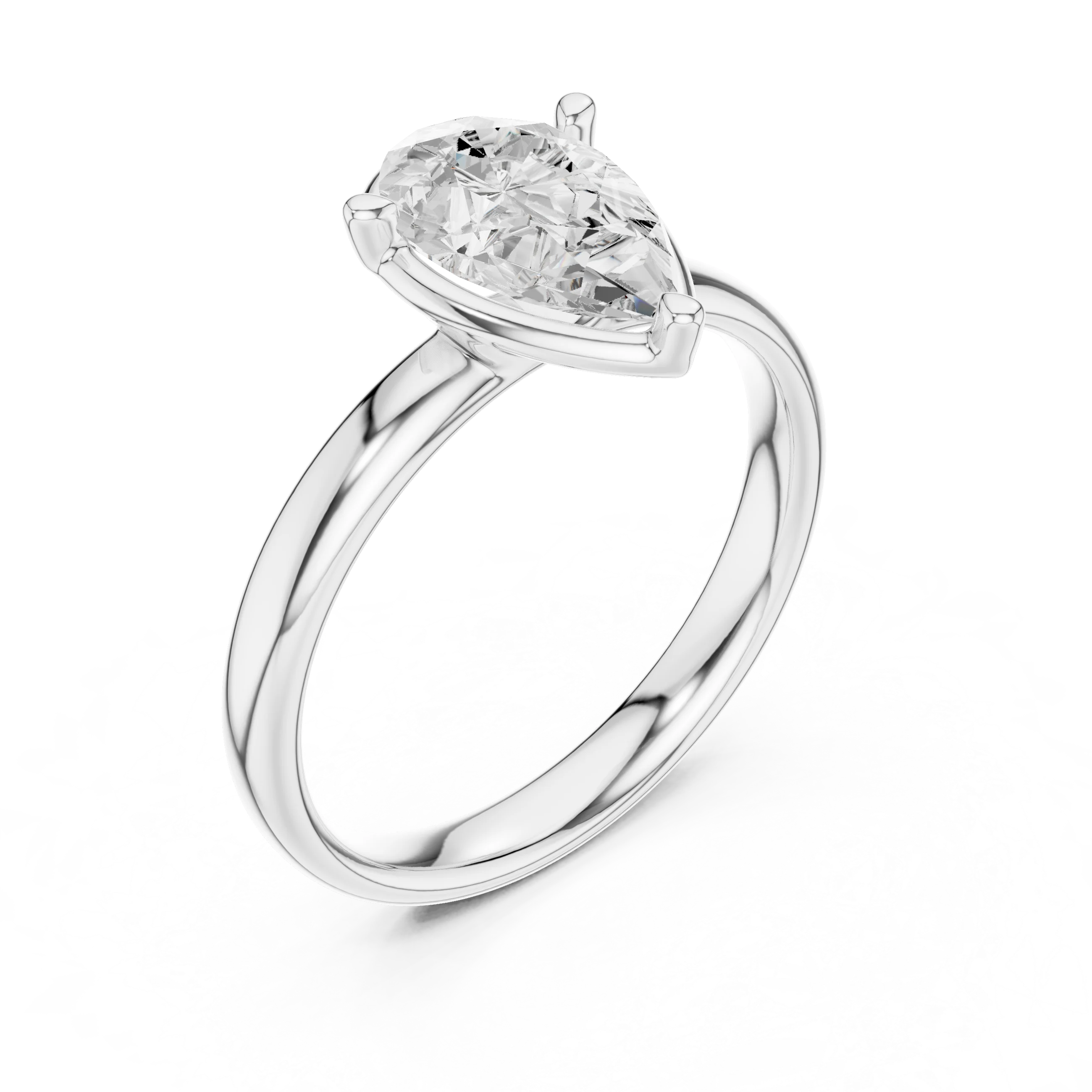 Pear Diamond Solitaire Engagement Ring