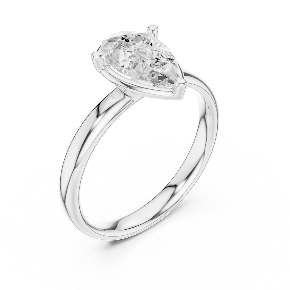 Pear Diamond Solitaire Engagement Ring
