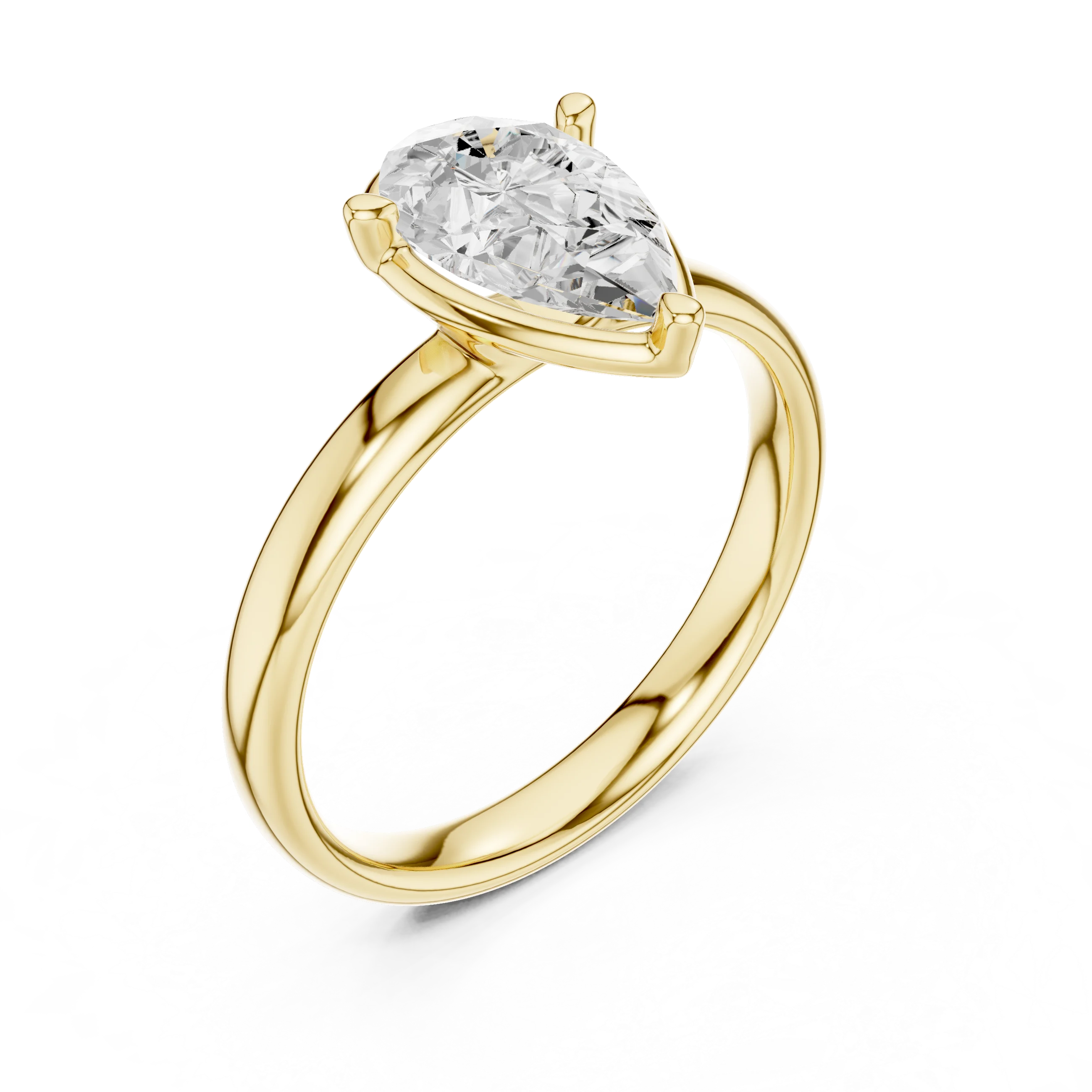 Pear Diamond Solitaire Engagement Ring