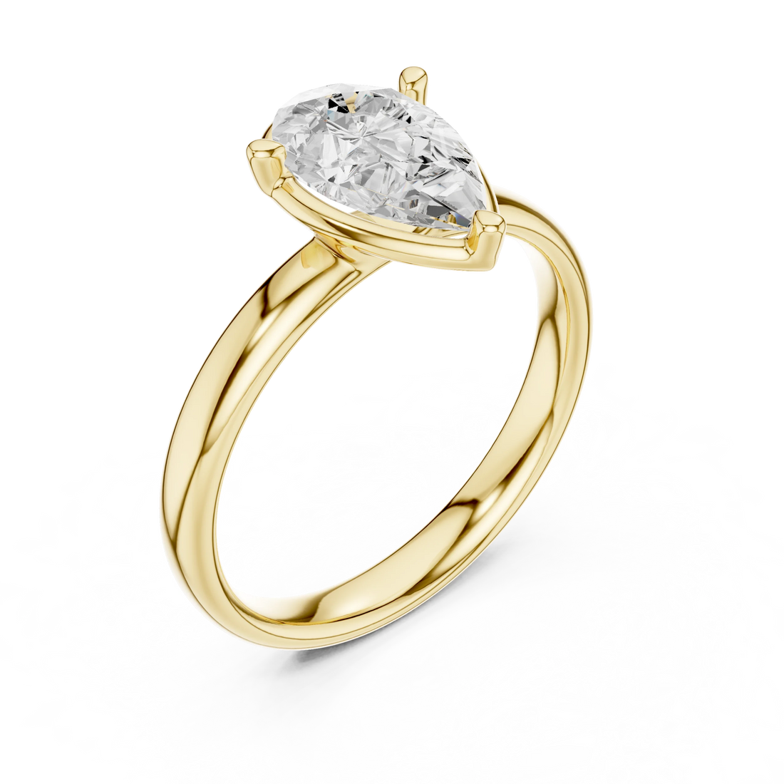 Pear Diamond Solitaire Engagement Ring