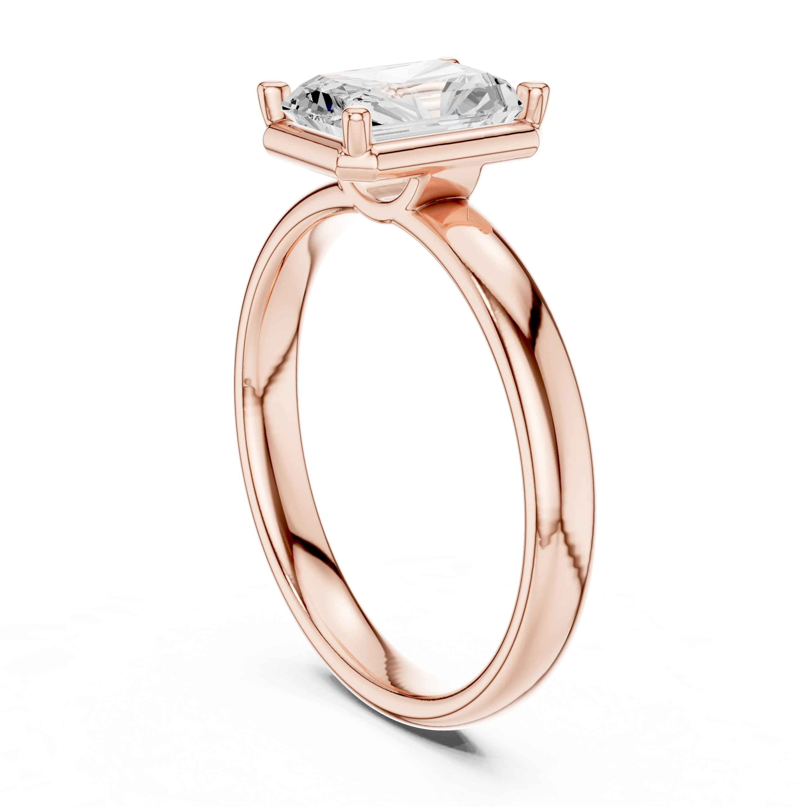 Radiant Diamond Solitaire Engagement Ring