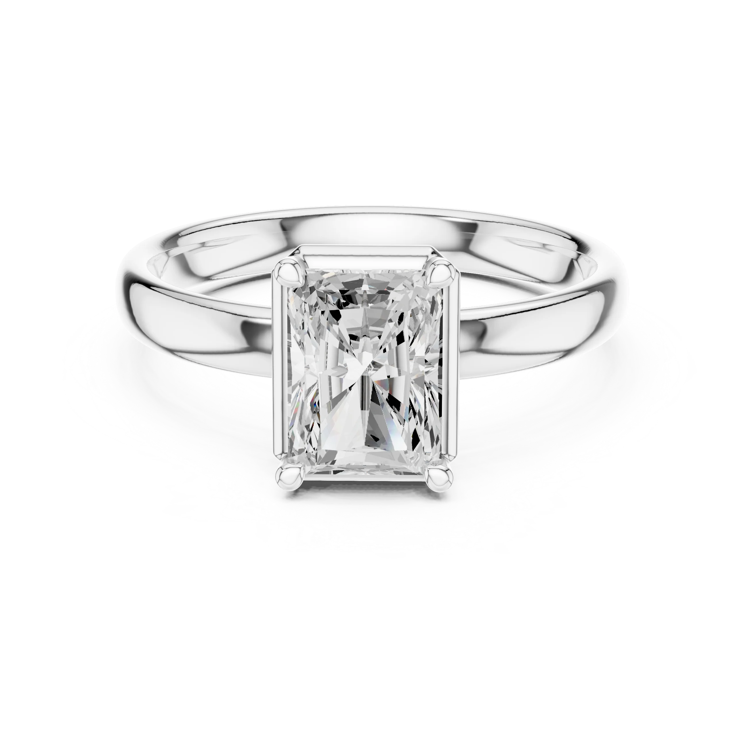 Radiant Diamond Solitaire Engagement Ring