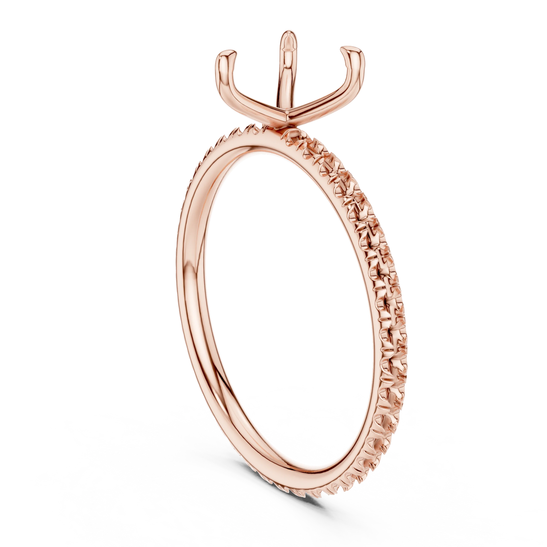 Heart Cut Diamond Pave Engagement Ring