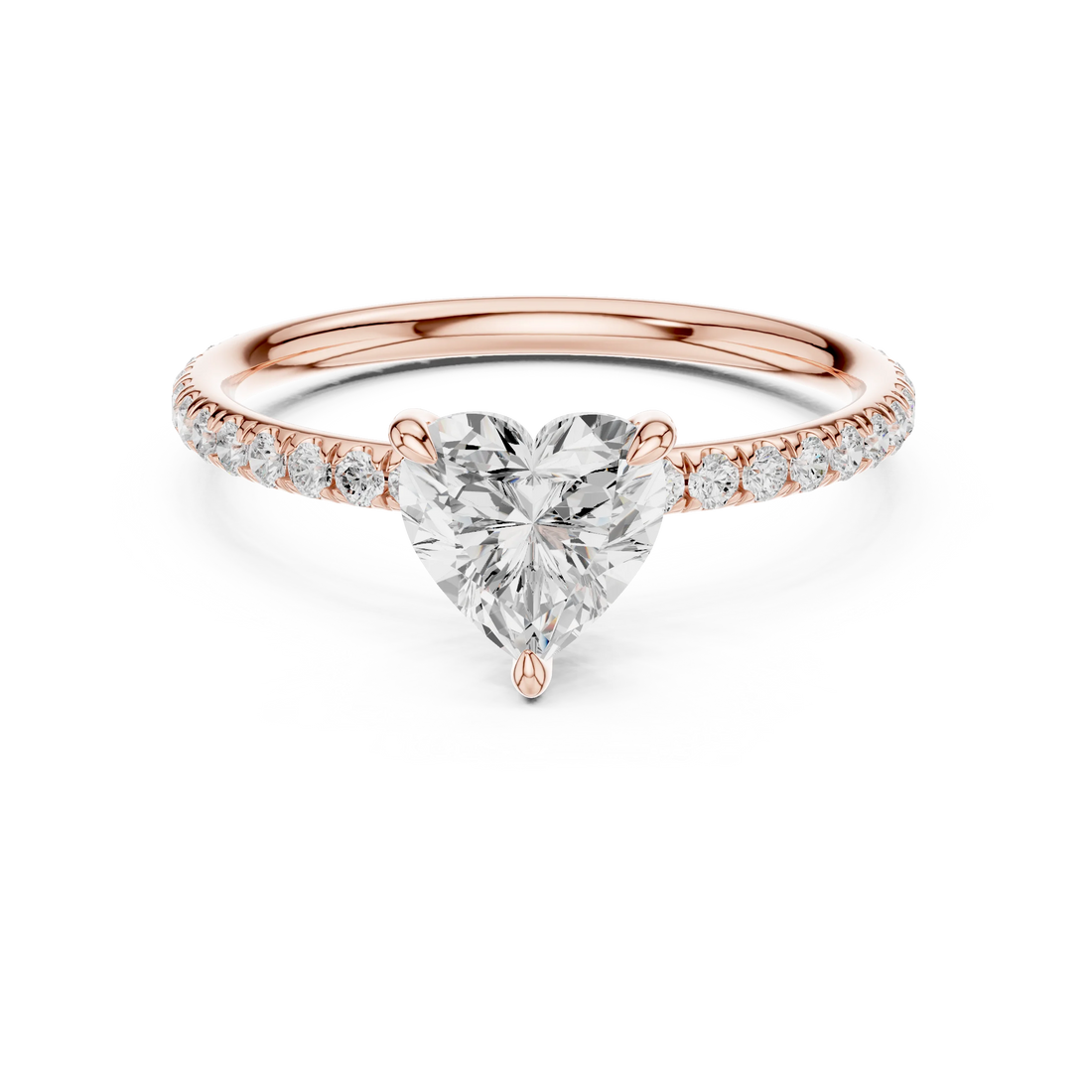 Heart Cut Diamond Pave Engagement Ring
