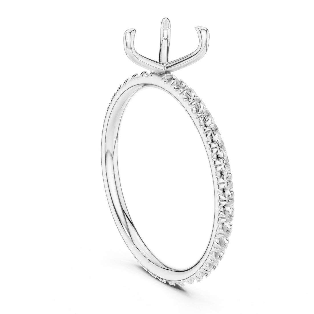 Heart Cut Diamond Pave Engagement Ring