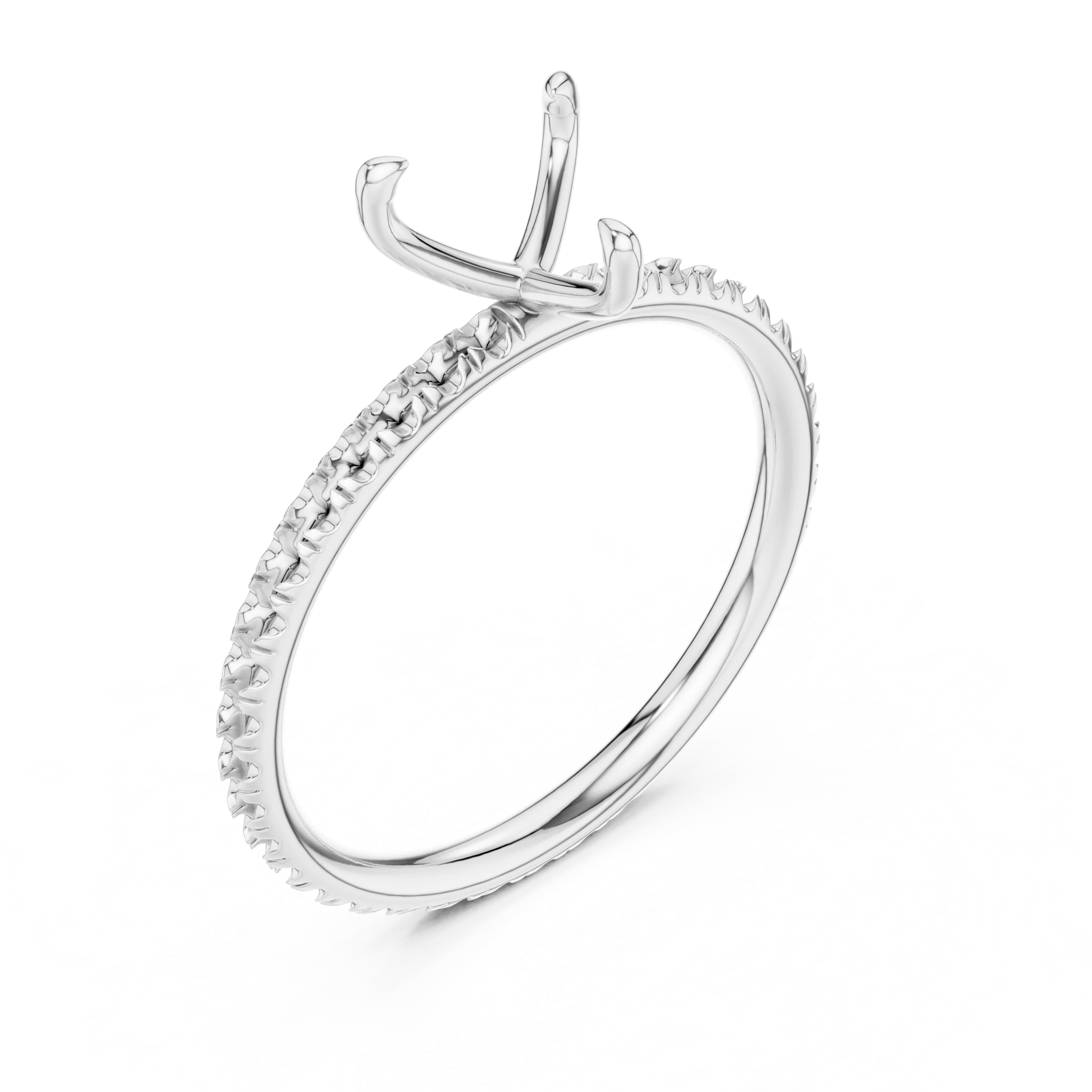 Heart Cut Diamond Pave Engagement Ring