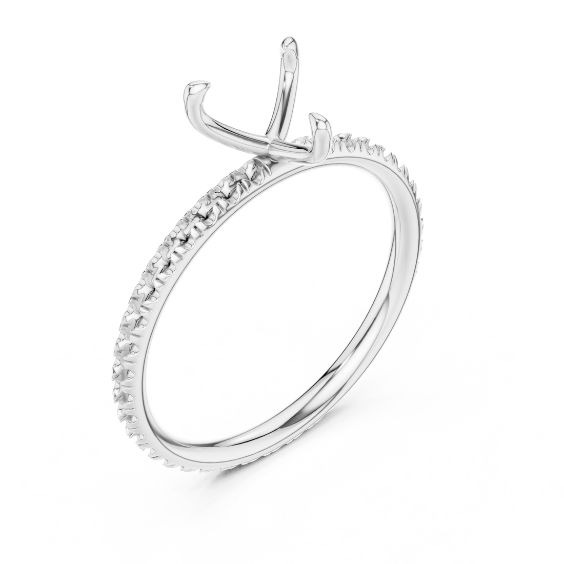 Heart Cut Diamond Pave Engagement Ring