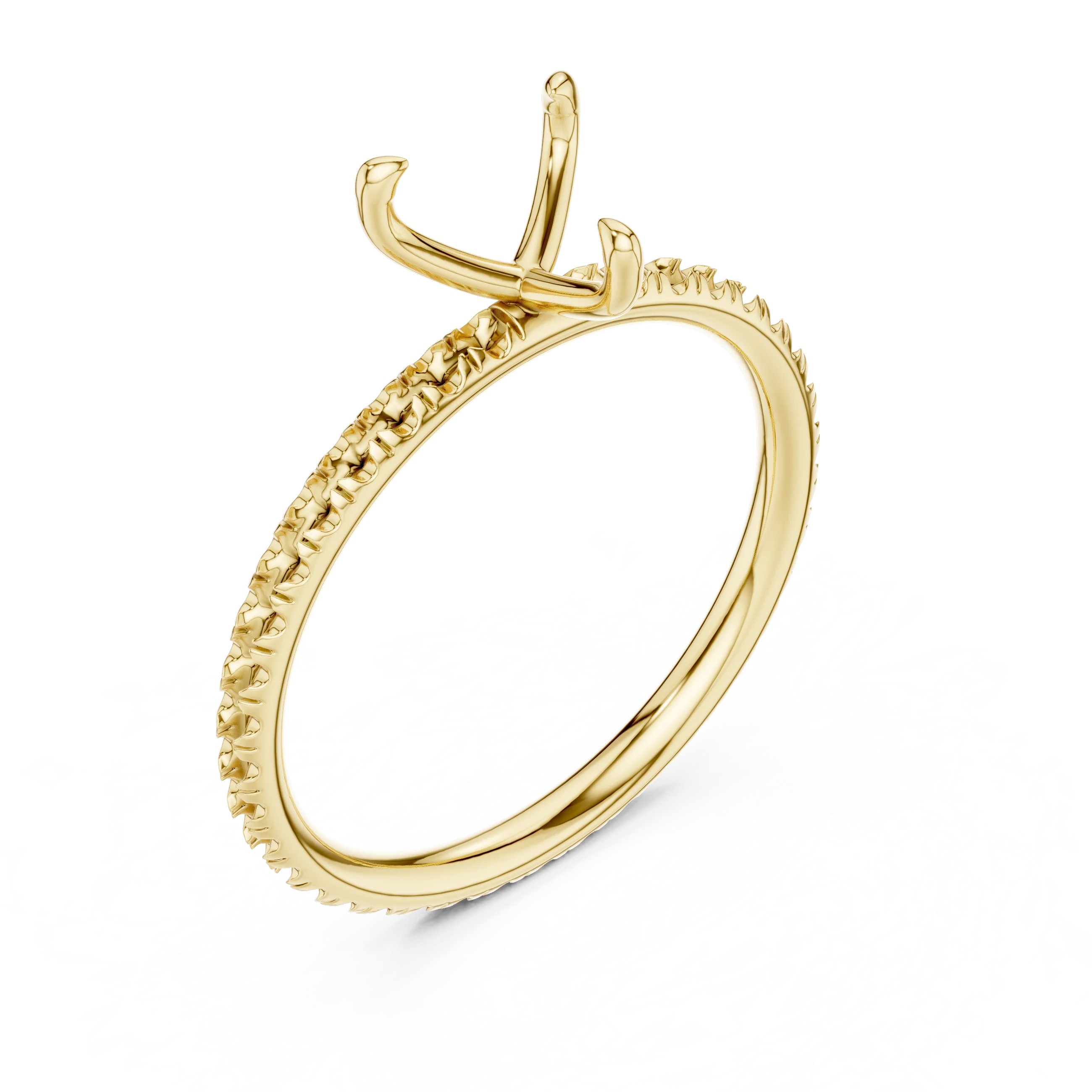 Heart Cut Diamond Pave Engagement Ring