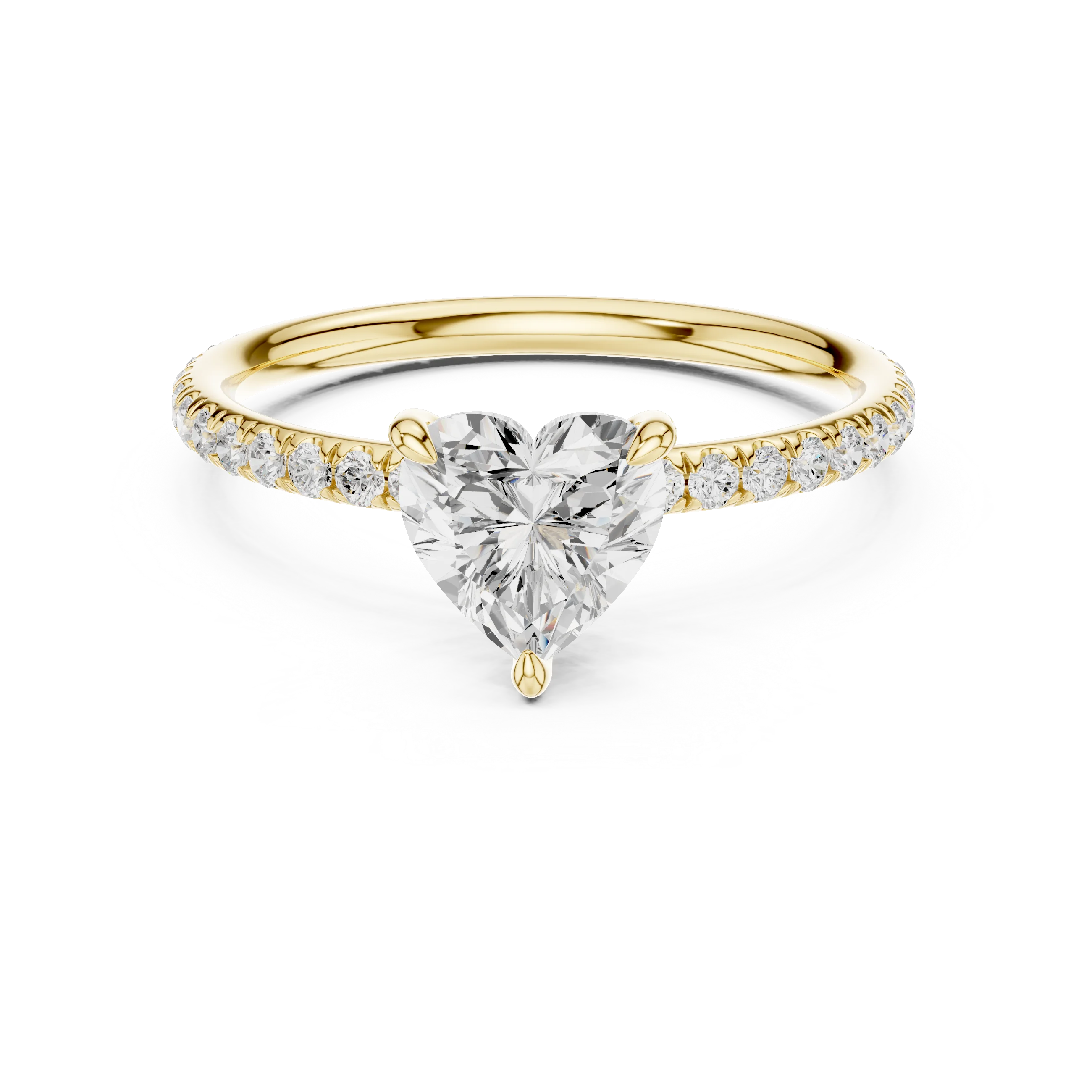 Heart Cut Diamond Pave Engagement Ring