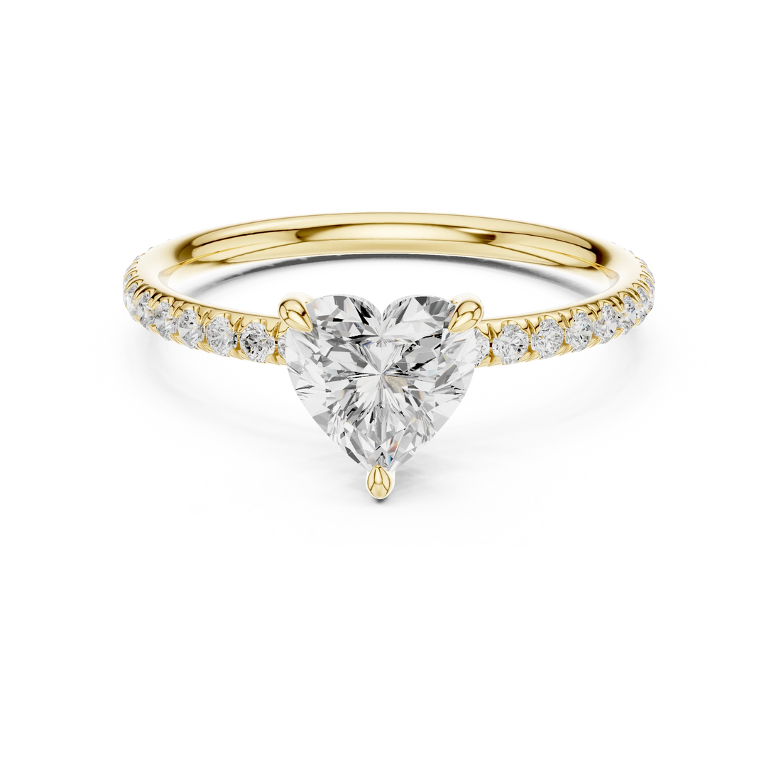 Heart Cut Diamond Pave Engagement Ring