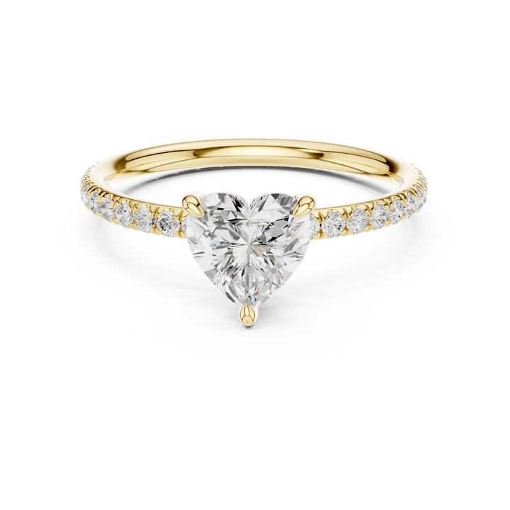 Heart Cut Diamond Pave Engagement Ring
