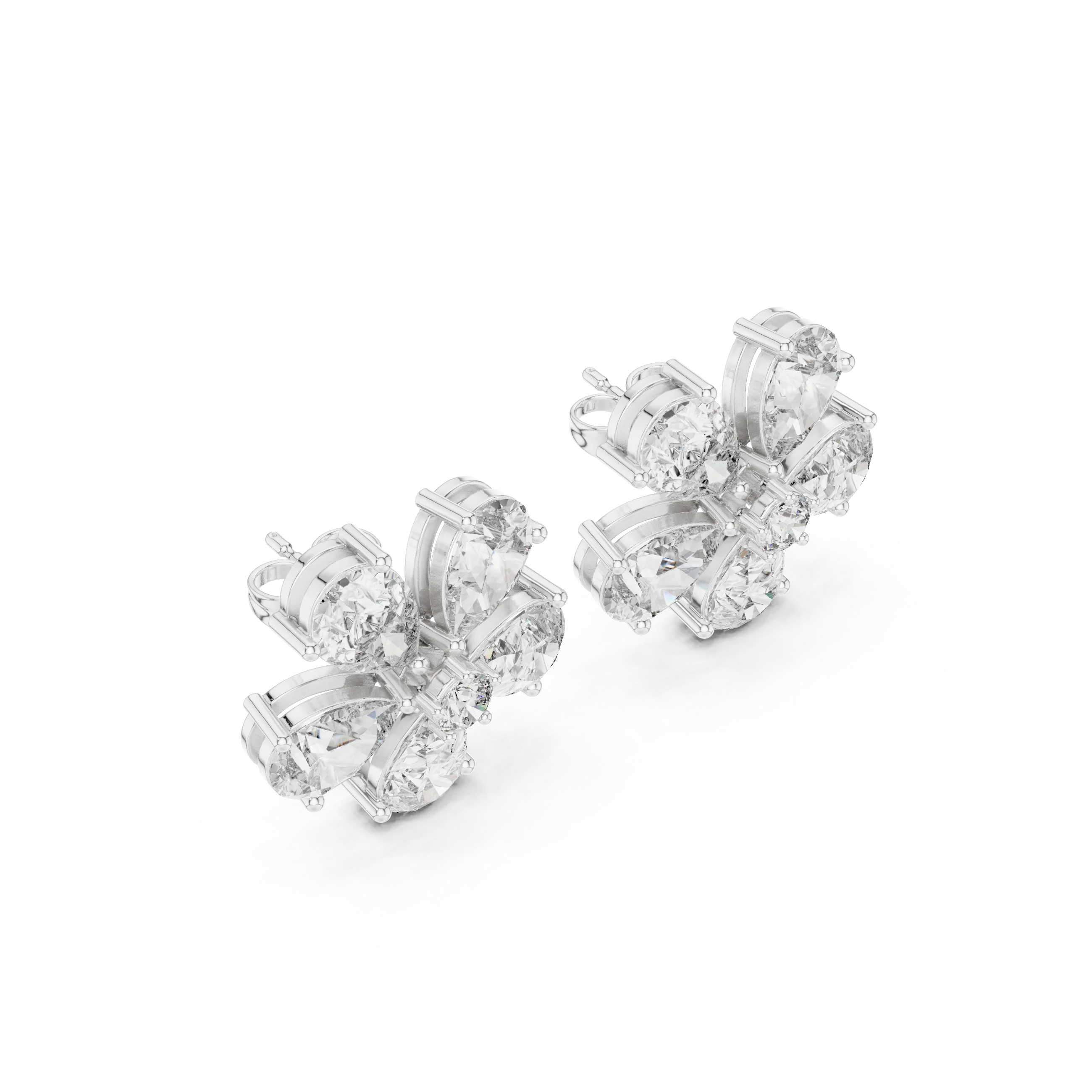 Rosé Petal Lab-Grown Diamond Floral Stud Earrings