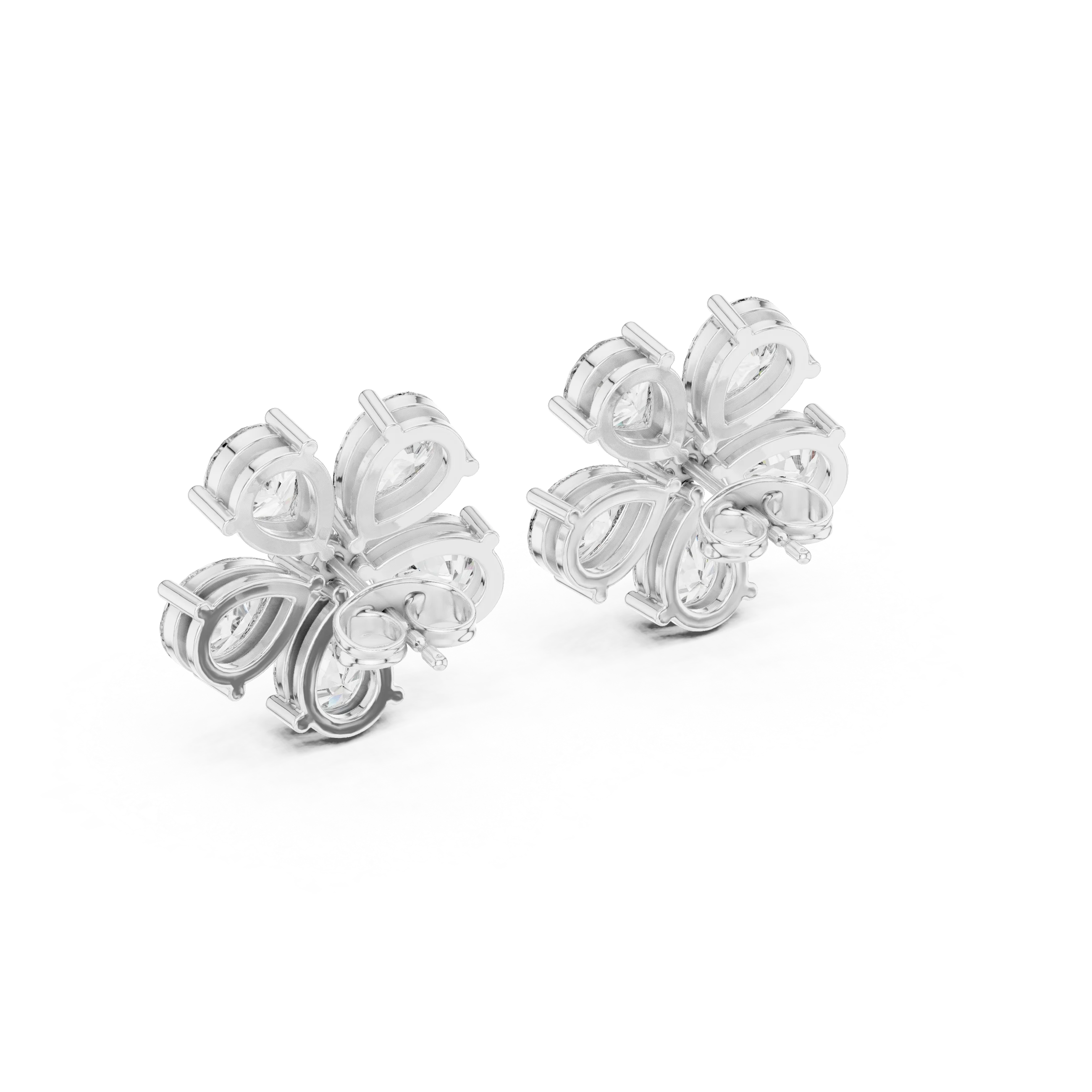 Rosé Petal Lab-Grown Diamond Floral Stud Earrings