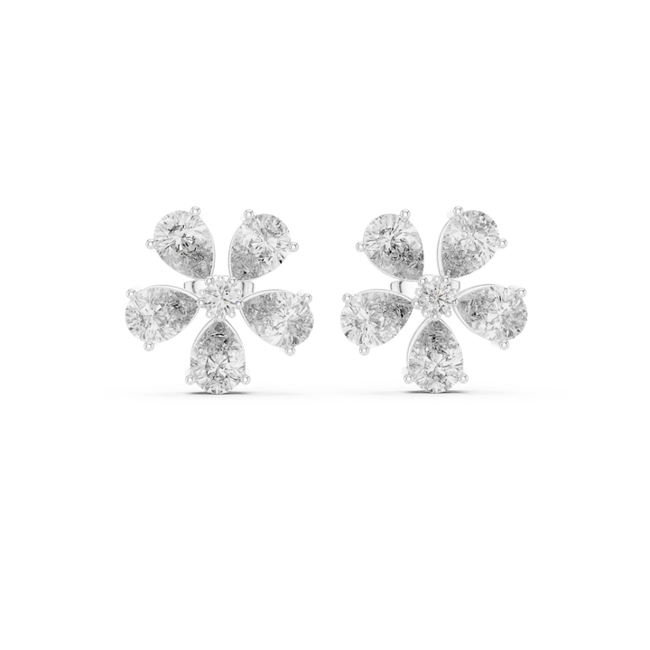 Rosé Petal Lab-Grown Diamond Floral Stud Earrings
