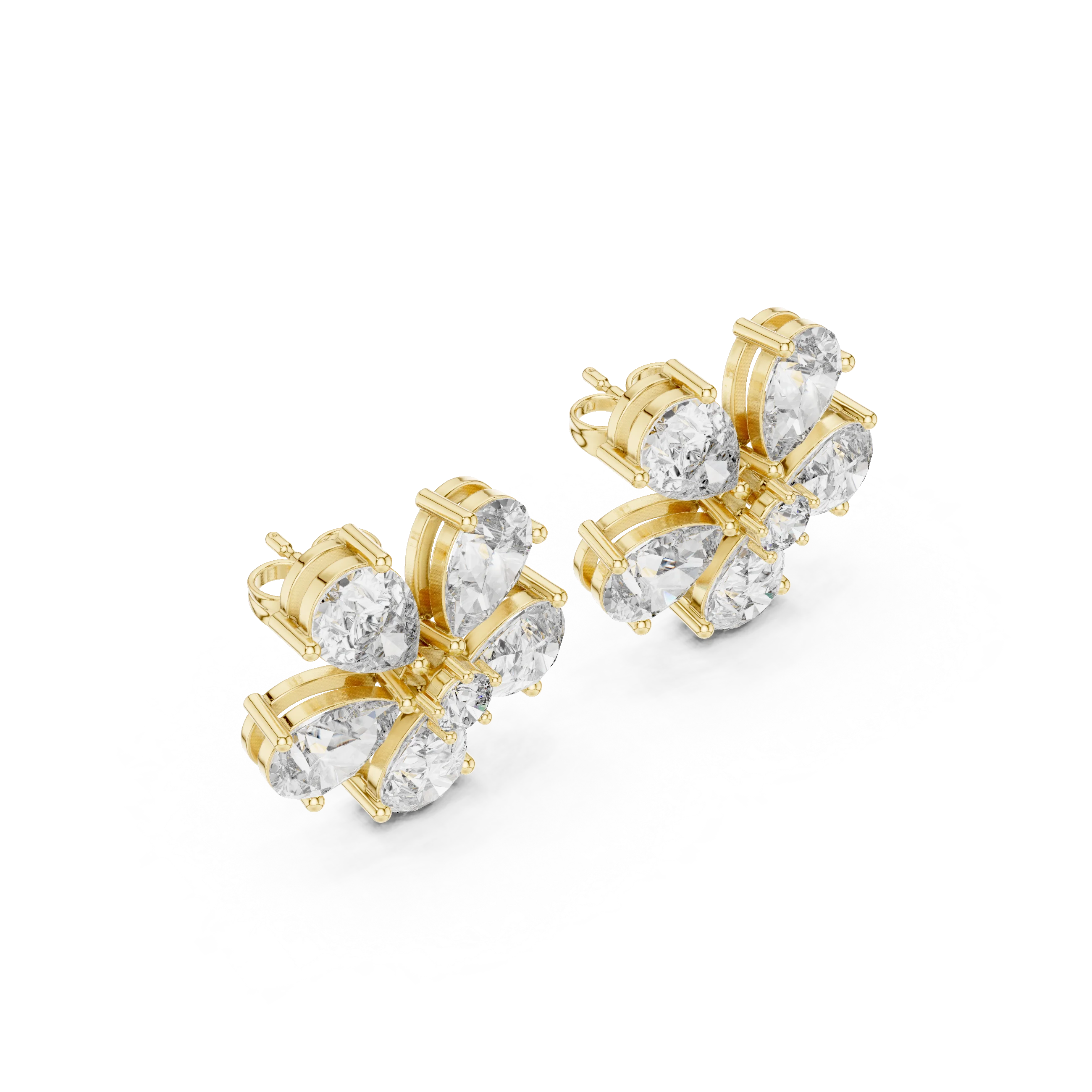 Rosé Petal Lab-Grown Diamond Floral Stud Earrings