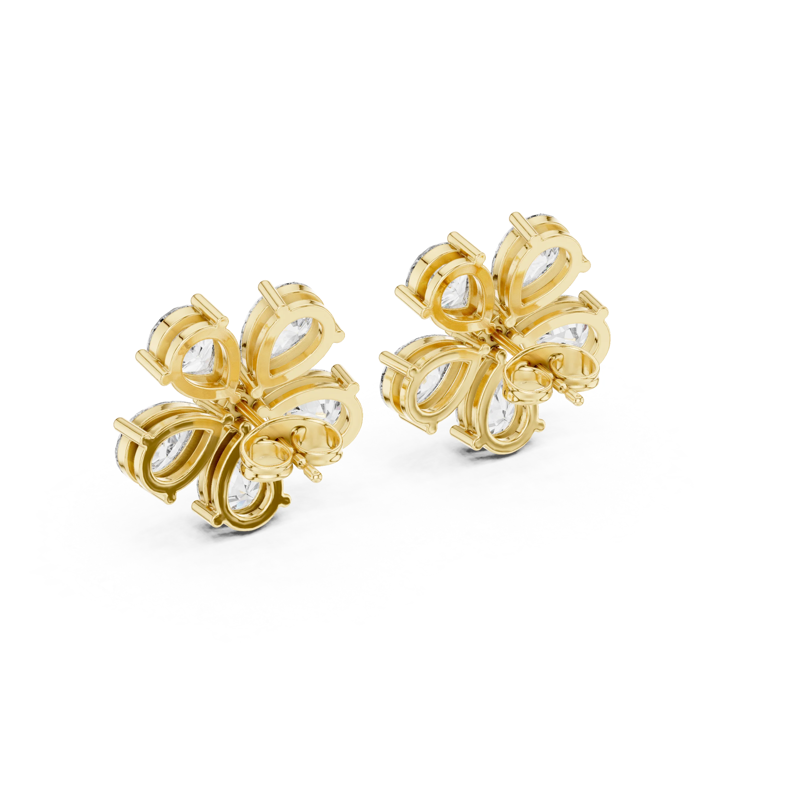 Rosé Petal Lab-Grown Diamond Floral Stud Earrings