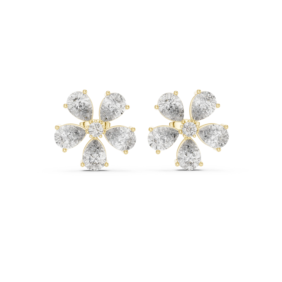 Rosé Petal Lab-Grown Diamond Floral Stud Earrings