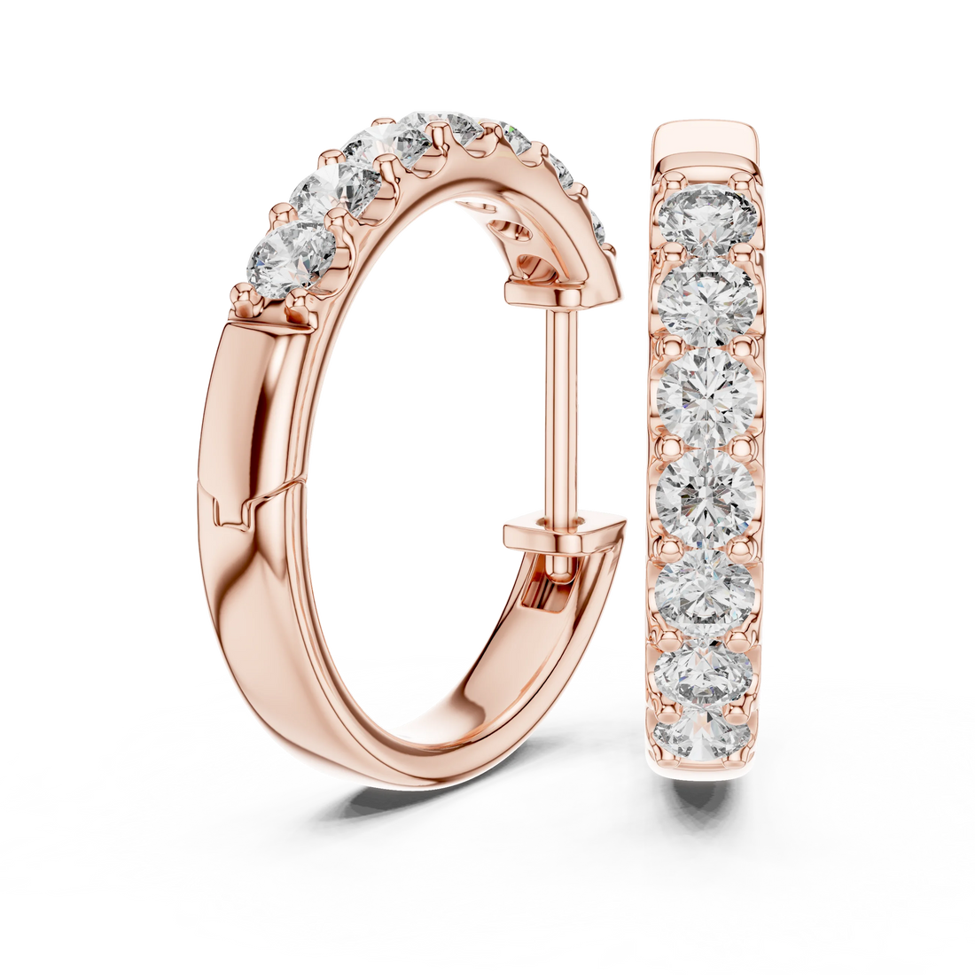 Aurora Line Lab-Grown Diamond Hoop Earrings