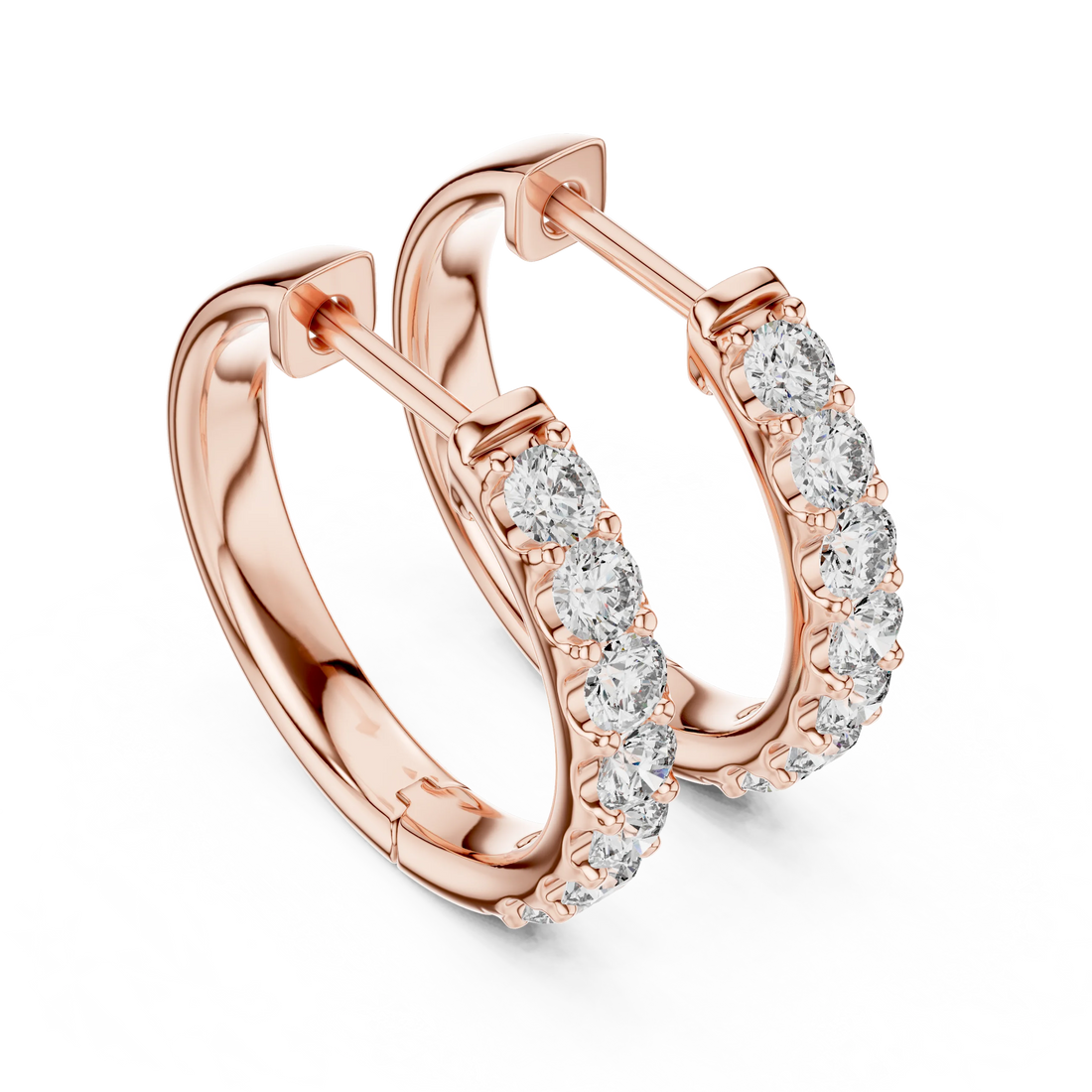 Aurora Line Lab-Grown Diamond Hoop Earrings