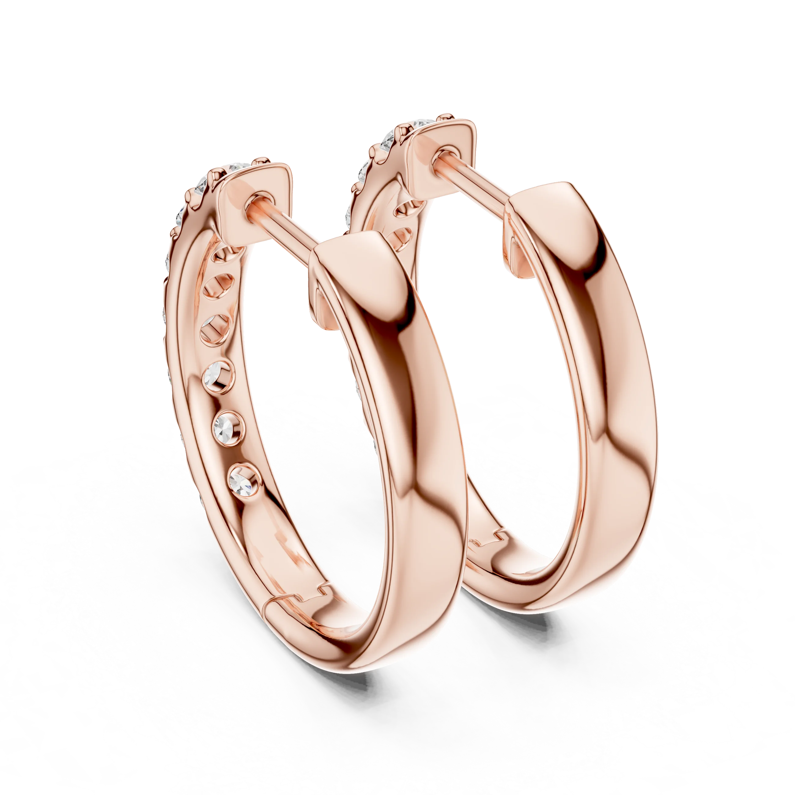 Aurora Line Lab-Grown Diamond Hoop Earrings