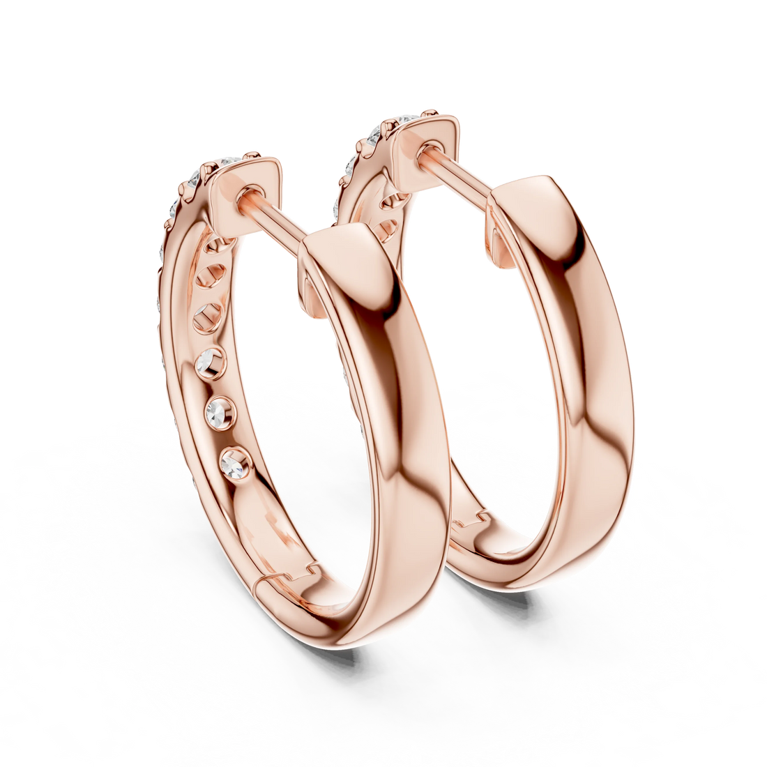 Aurora Line Lab-Grown Diamond Hoop Earrings