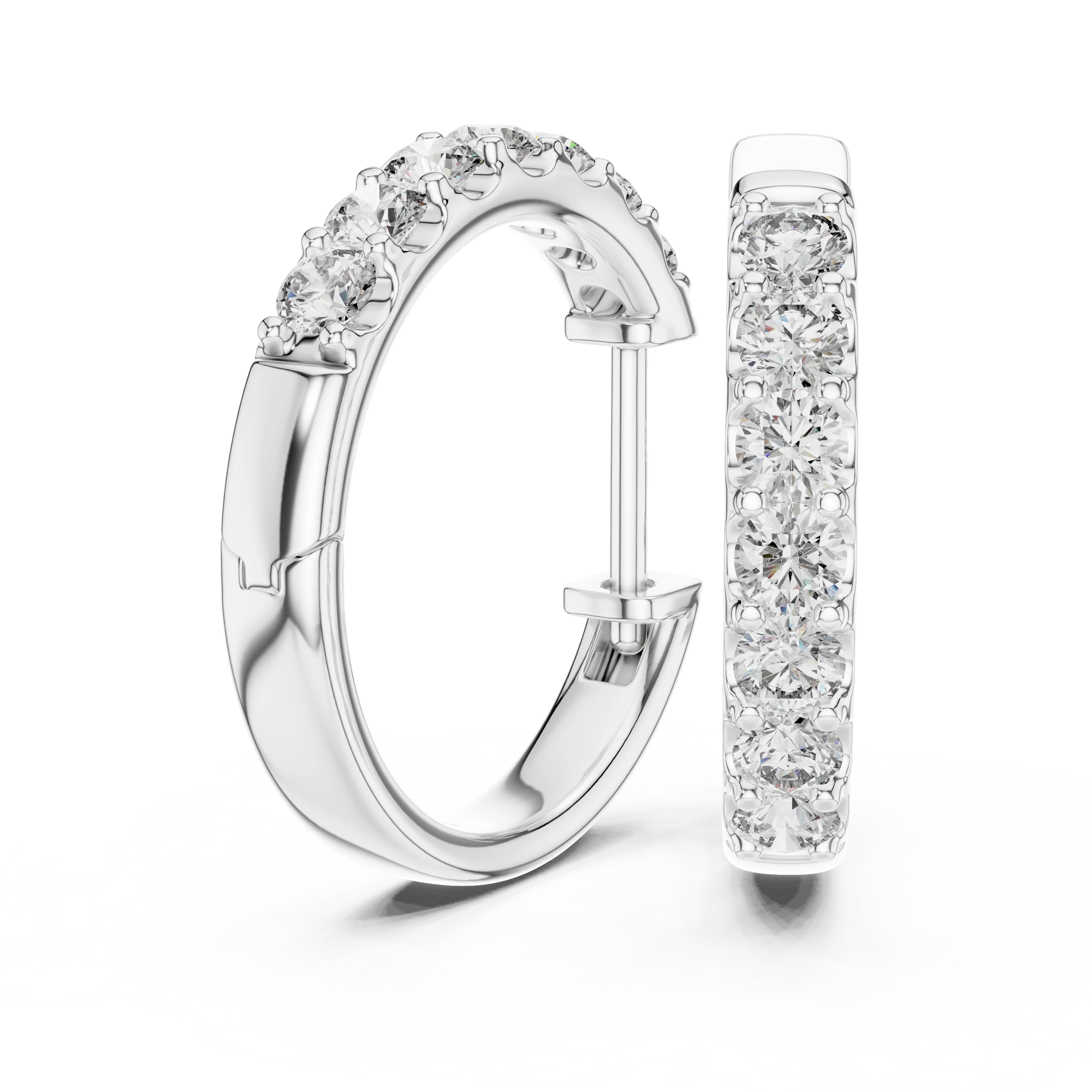 Aurora Line Lab-Grown Diamond Hoop Earrings