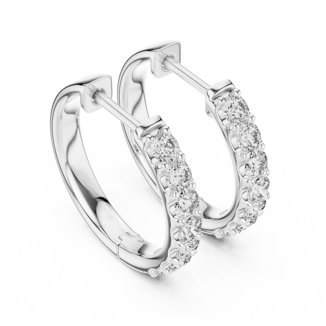 Aurora Line Lab-Grown Diamond Hoop Earrings