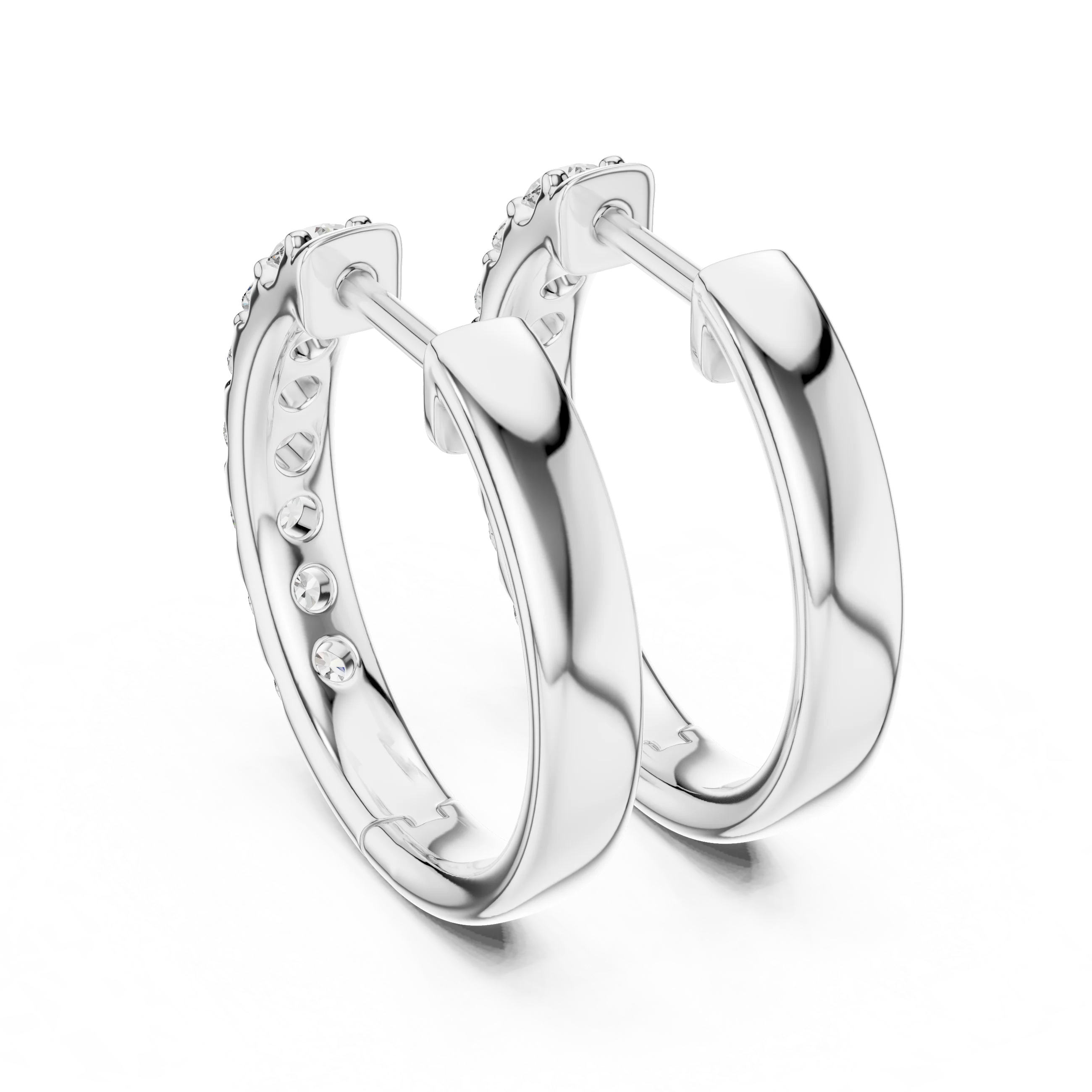 Aurora Line Lab-Grown Diamond Hoop Earrings