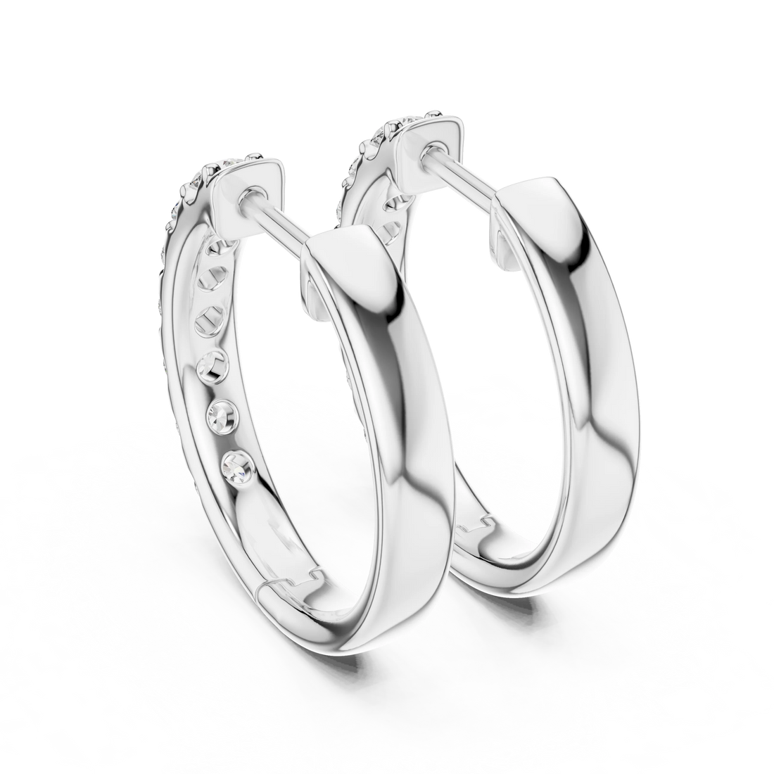 Aurora Line Lab-Grown Diamond Hoop Earrings