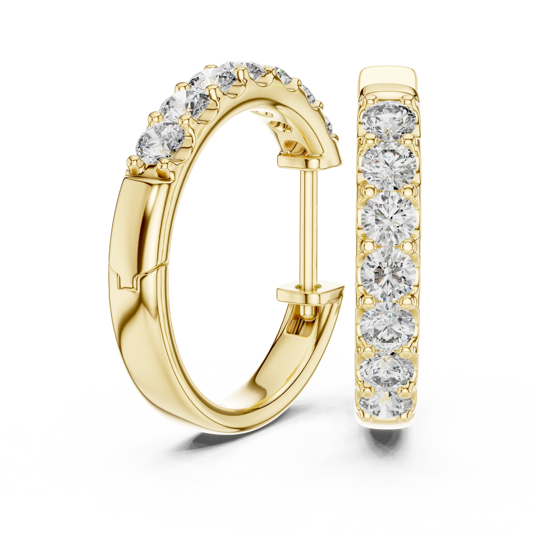 Aurora Line Lab-Grown Diamond Hoop Earrings