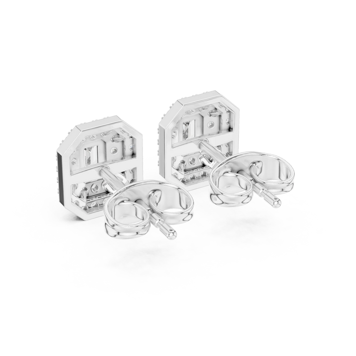 Imperial Emerald Halo Diamond Stud Earrings