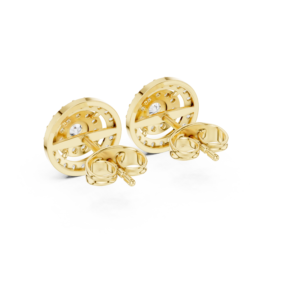 Rosé Eclipse Double Halo Diamond Stud Earrings